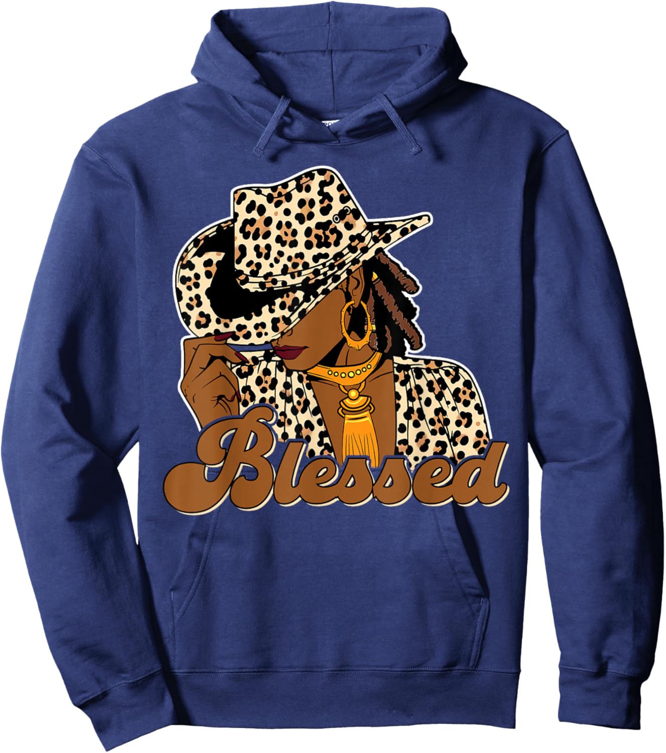 Blessed Cowgirl Black Western Swag African Christian Woman Hoodie - Hoodie | Navy