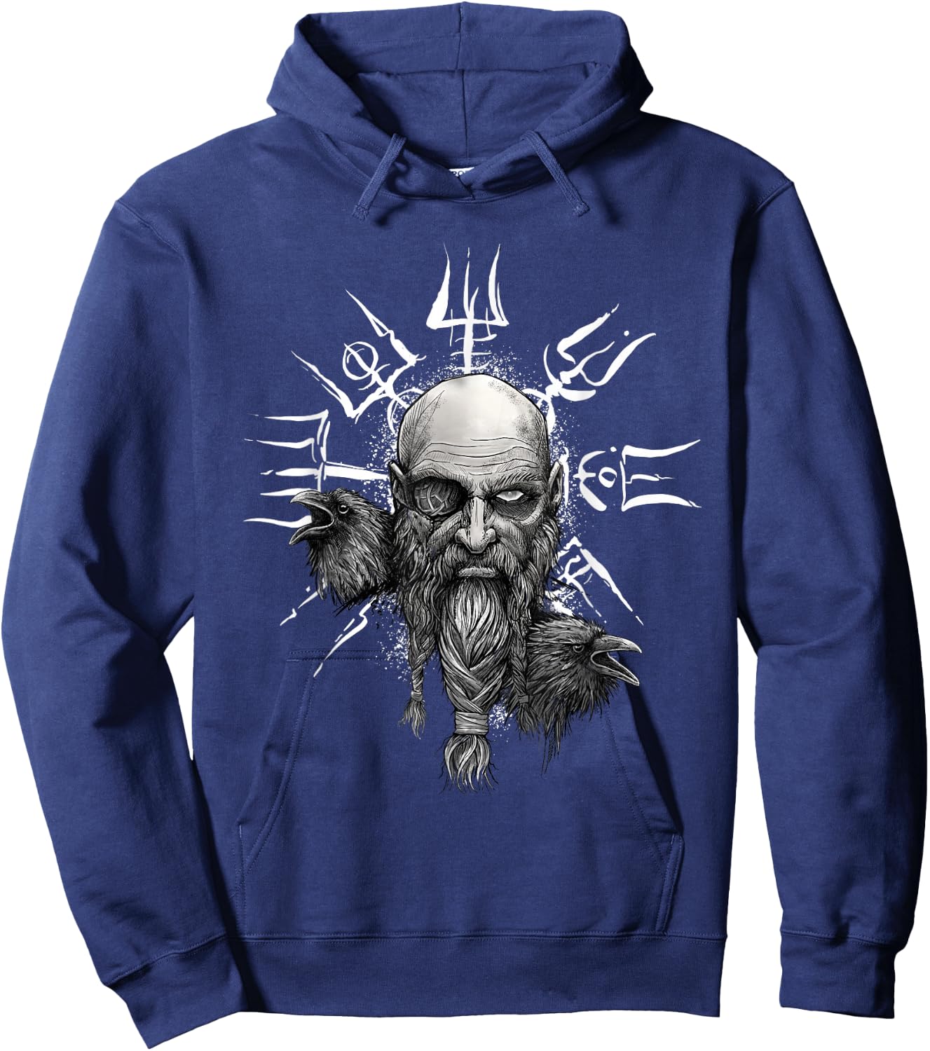 Vikings Vegvisir Odin with Hugin und Munin | Nordic Vikings Hoodie - Hoodie | Navy