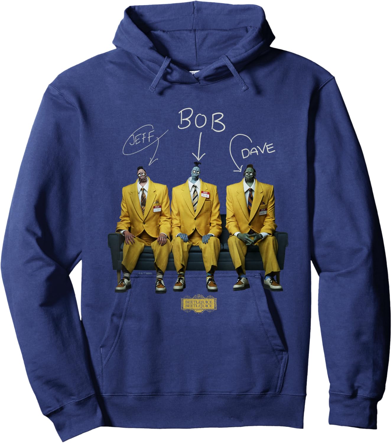 Beetlejuice Beetlejuice Jeff Bob & Dave Shrunken Heads Hoodie - Hoodie | Navy