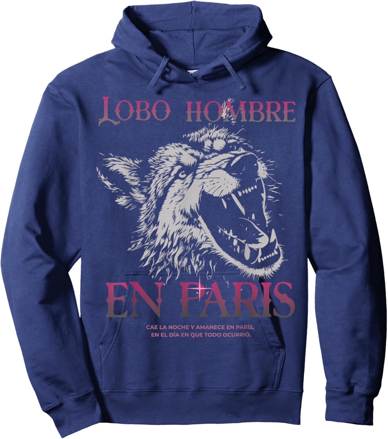 Lobo hombre en paris rock union espanol cool Hoodie - Hoodie | Navy