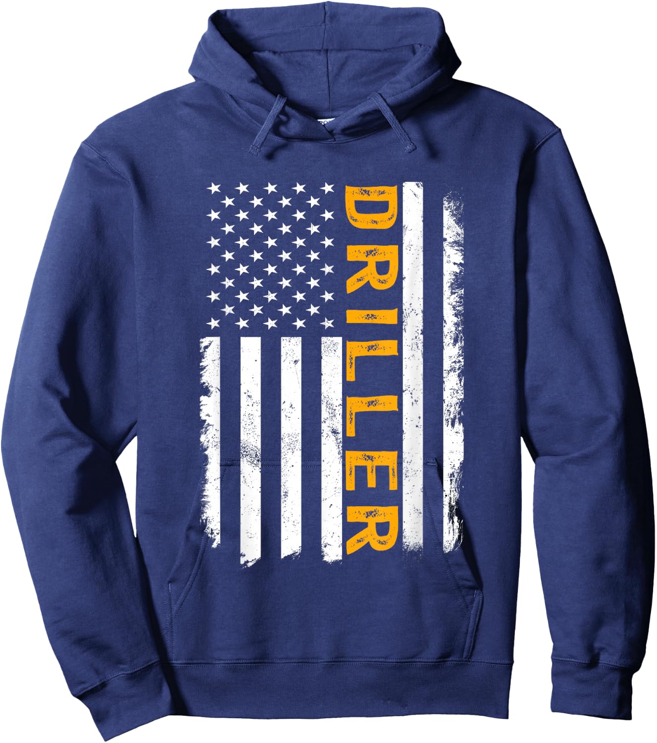 Driller Job, American Flag Drillers Career Hoodie - Hoodie | Navy