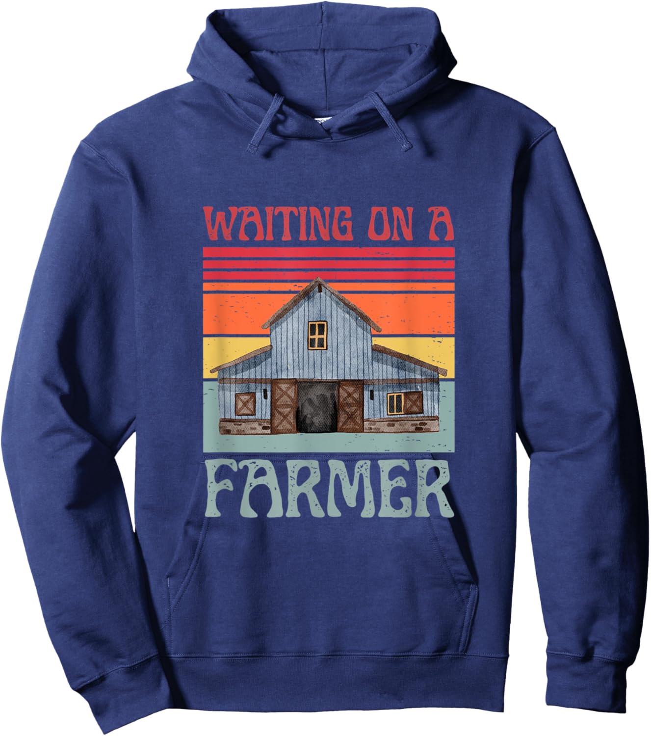 WAITING ON A FARMER - Funny Farming Hoodie - Hoodie | Navy