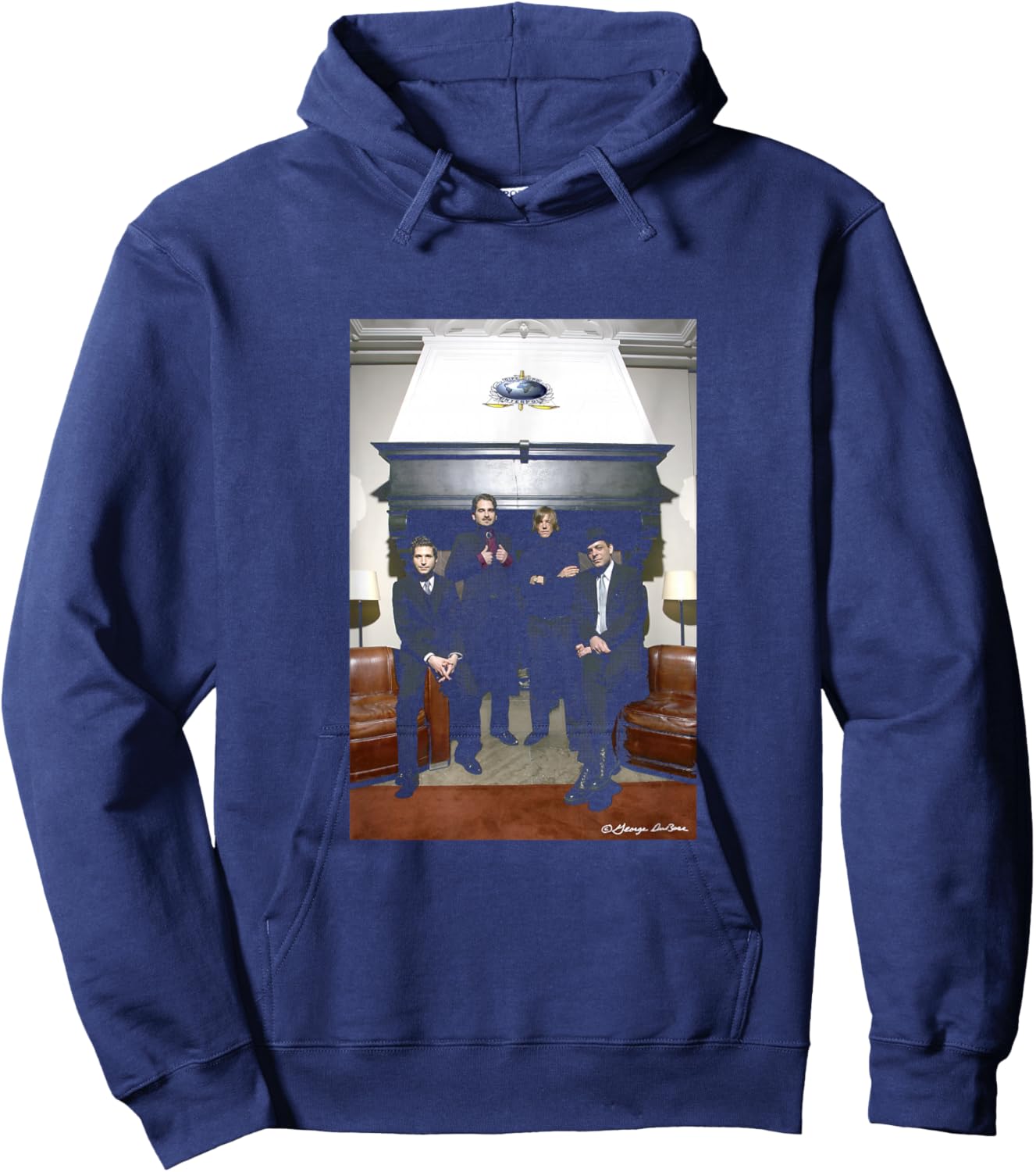 Interpol Band Portrait By George DuBose Hoodie - Hoodie | Navy