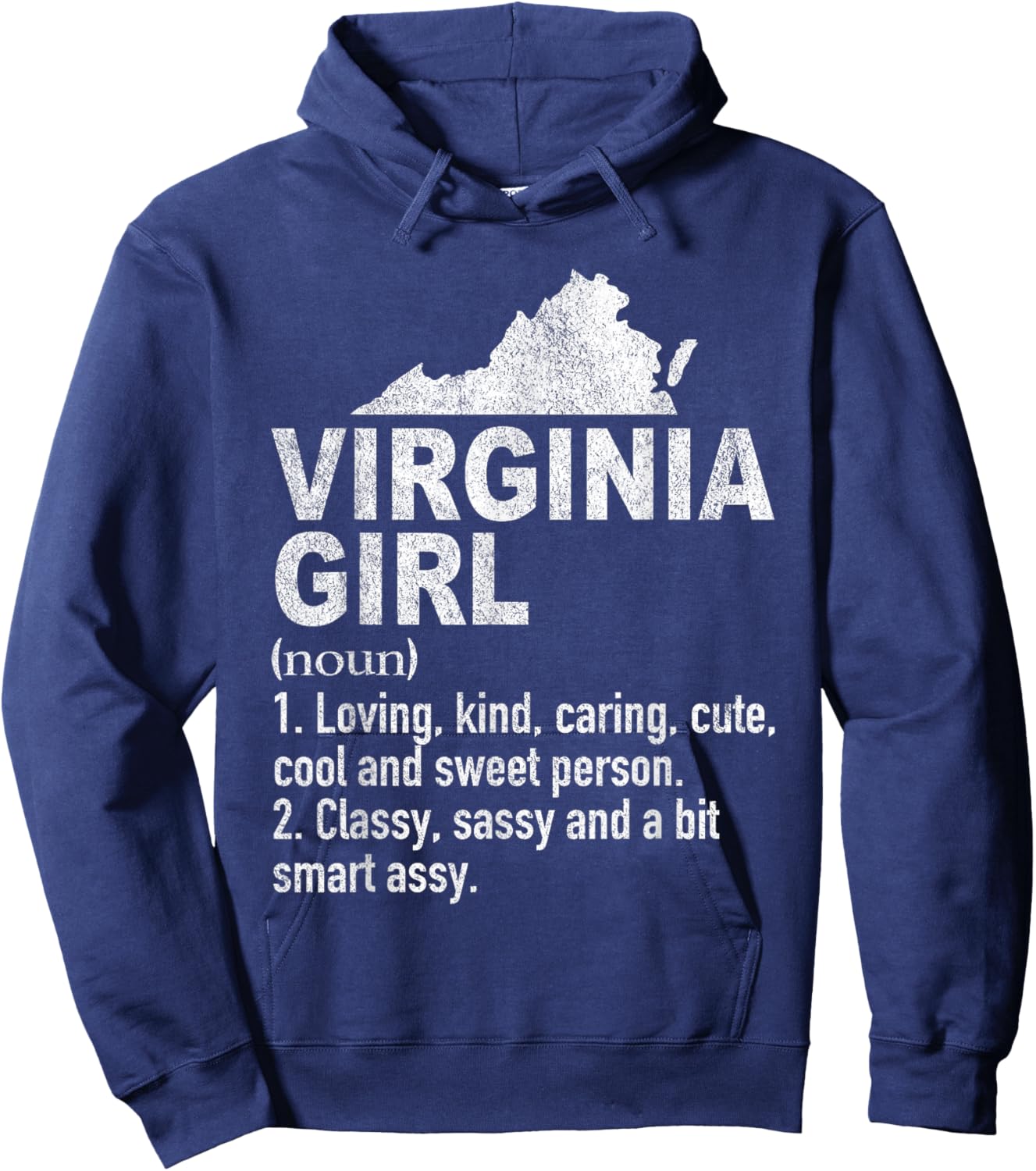 Virginia Girl Definition Funny Hometown Home Virginia Hoodie - Hoodie | Navy