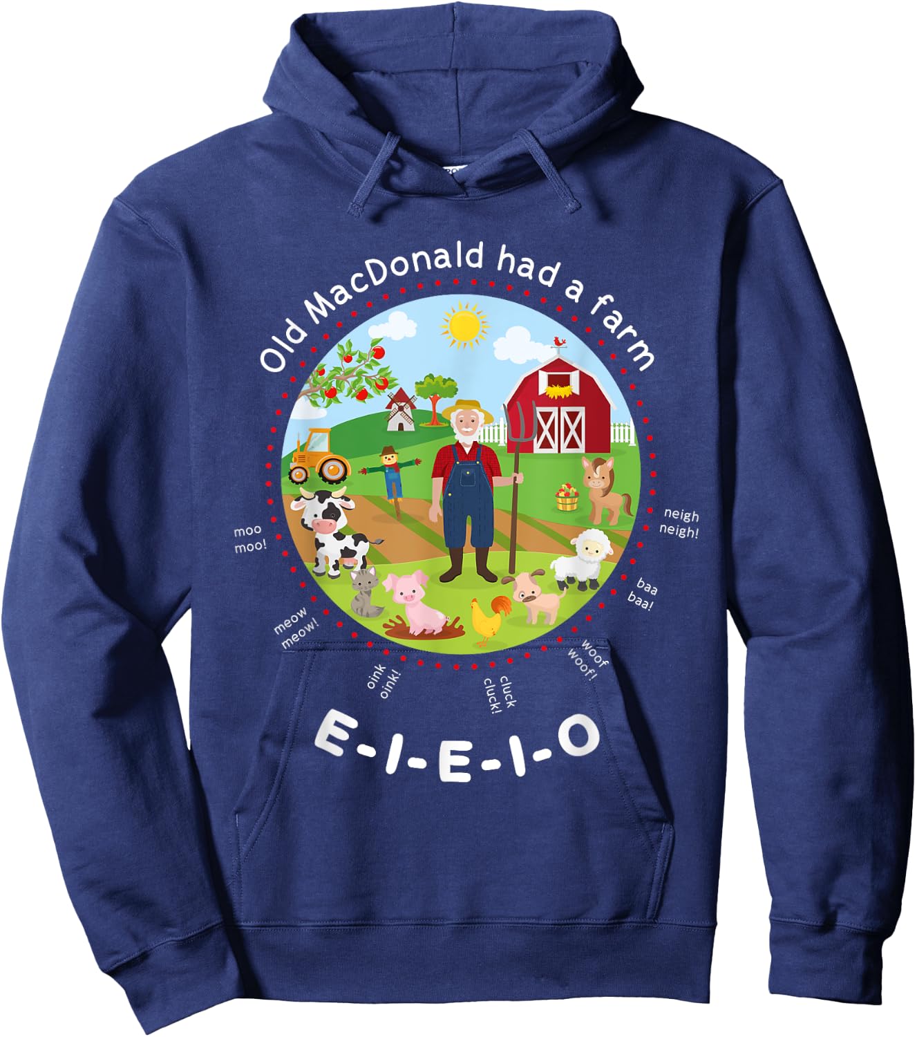 Old MacDonald had a farm English Nursery Rhyme Theme Hoodie - Hoodie | Navy