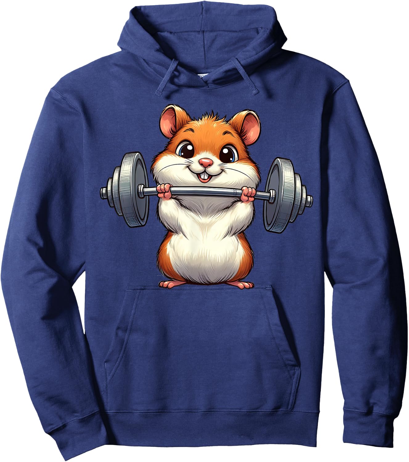 Cute Hamster Weightlifting Fitness Gym Bodybuilding Hoodie - Hoodie | Navy