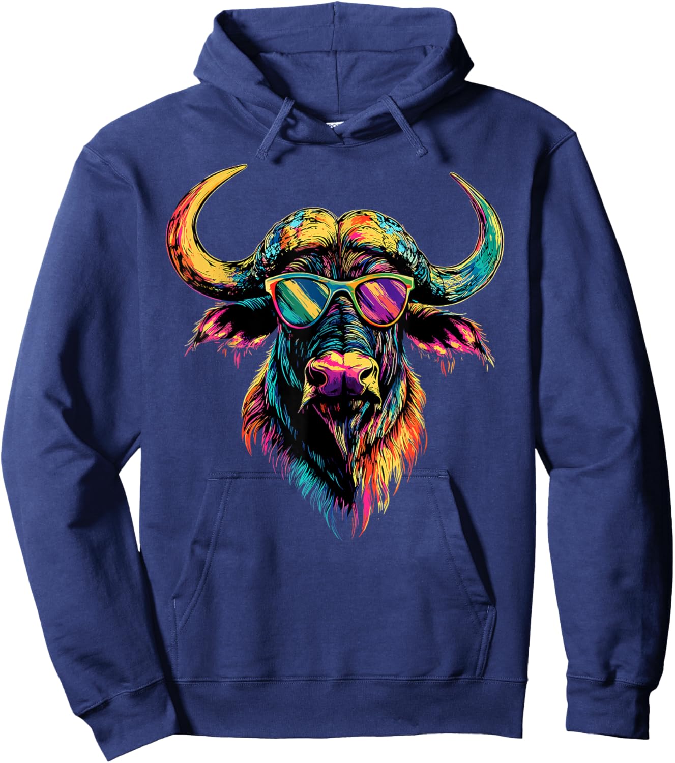 Buffalo Cape Water Buffalos Safari South African Buffalo Hoodie - Hoodie | Navy