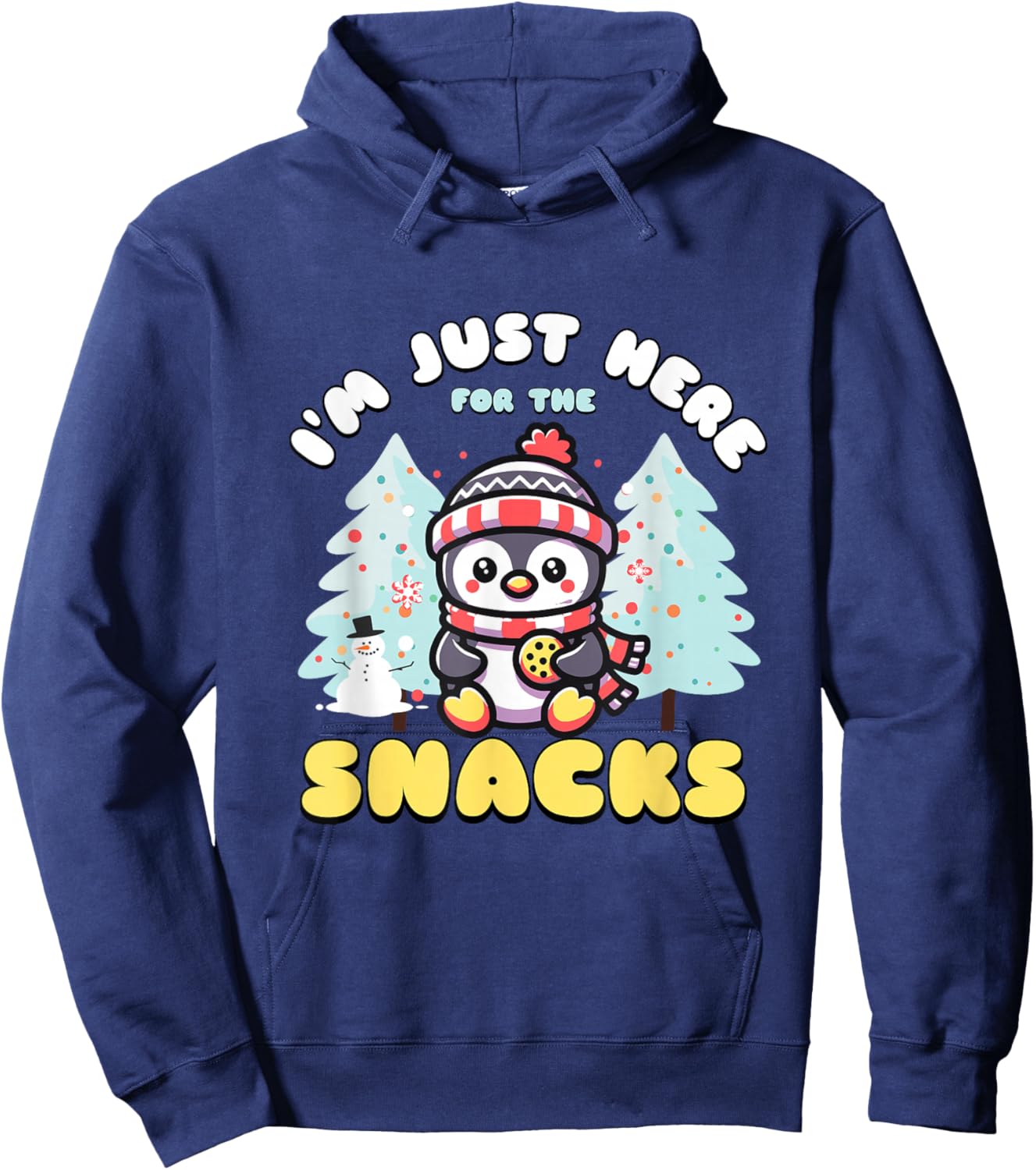 I'm Just Here For The Snacks Christmas Penguin Cookie Lover Hoodie - Hoodie | Navy