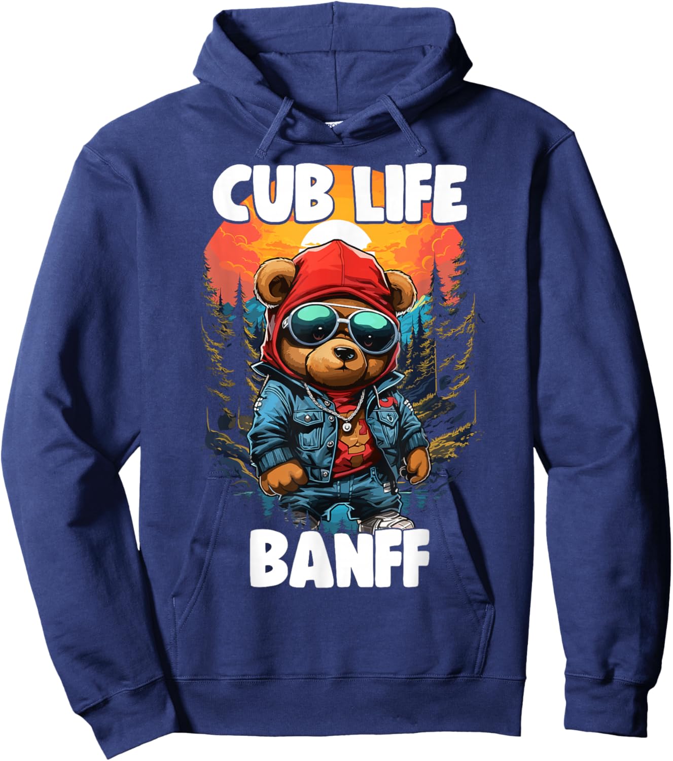 Banff Grizzly Brown Bear Cub For Kids Women Hoodie - Hoodie | Navy