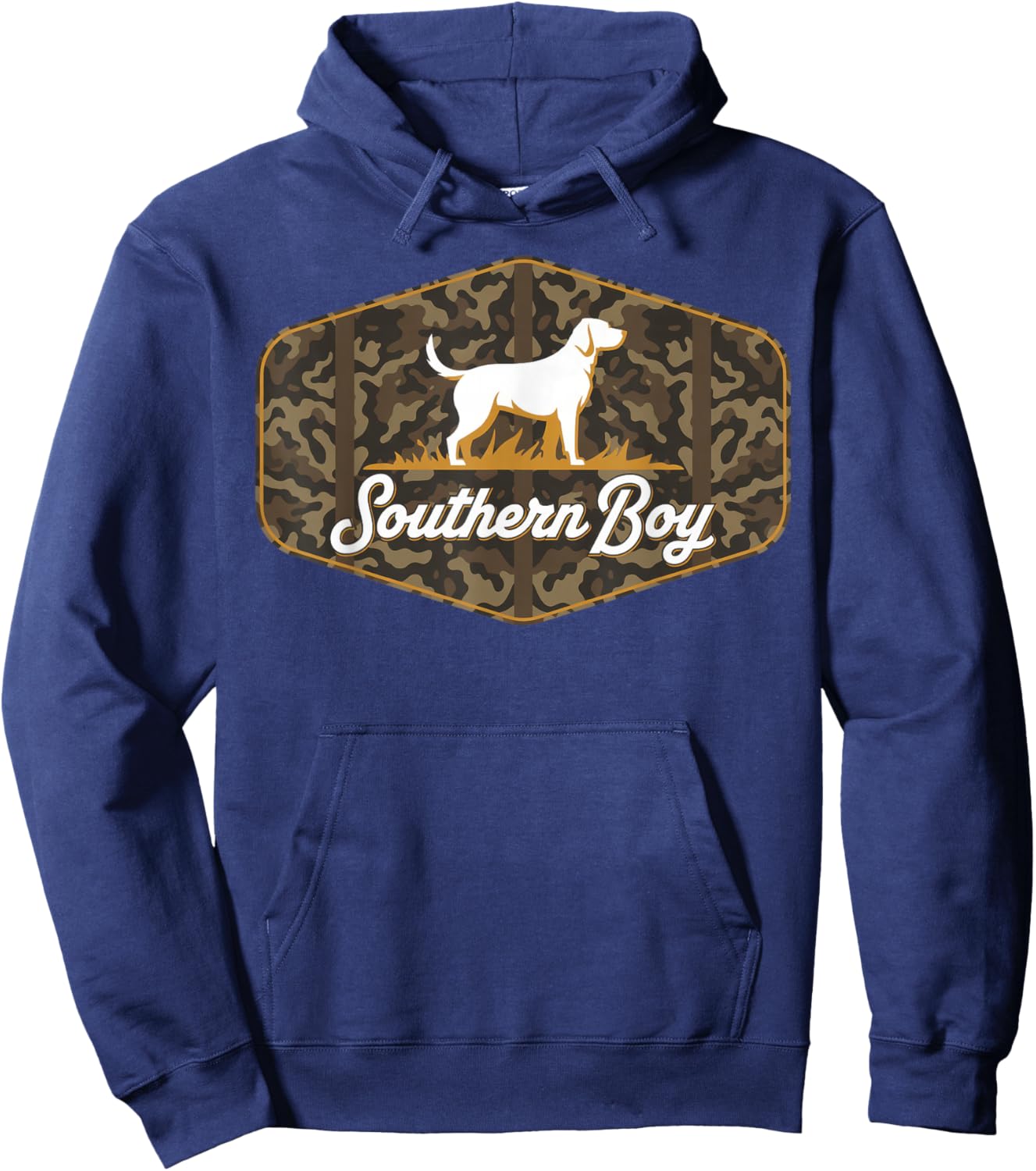 Southern Boy Camouflage Hunting Dog Hello Hunting Season Hoodie - Hoodie | Navy