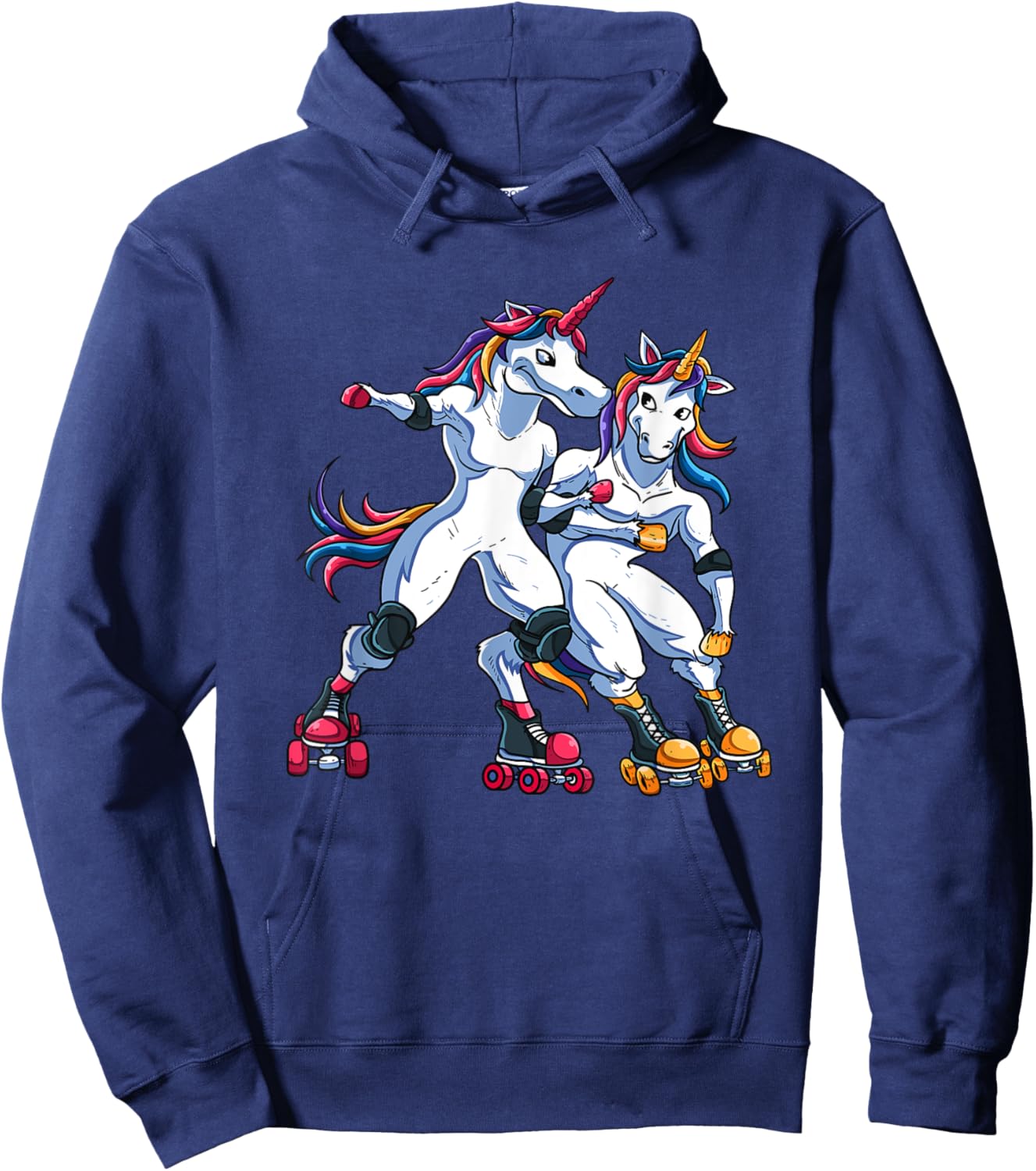 Magical Rainbow Unicorn Sports Roller Derby Player For Kids Hoodie - Hoodie | Navy