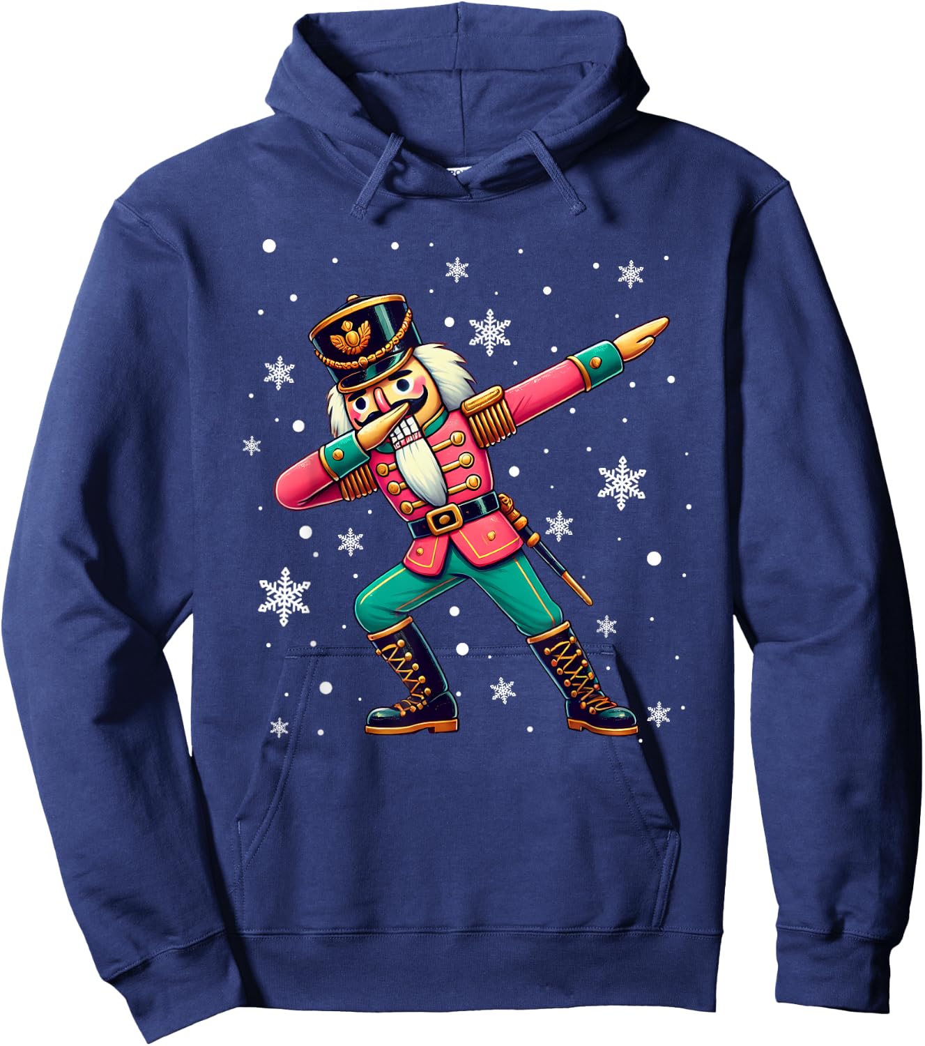 Dabbing Nutcracker Christmas Costume Matching Family Pajama Hoodie - Hoodie | Navy