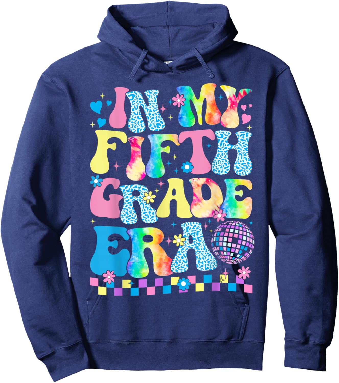 In My Fifth Grade Era Groovy Back To School Teachers Kids Hoodie - Hoodie | Navy