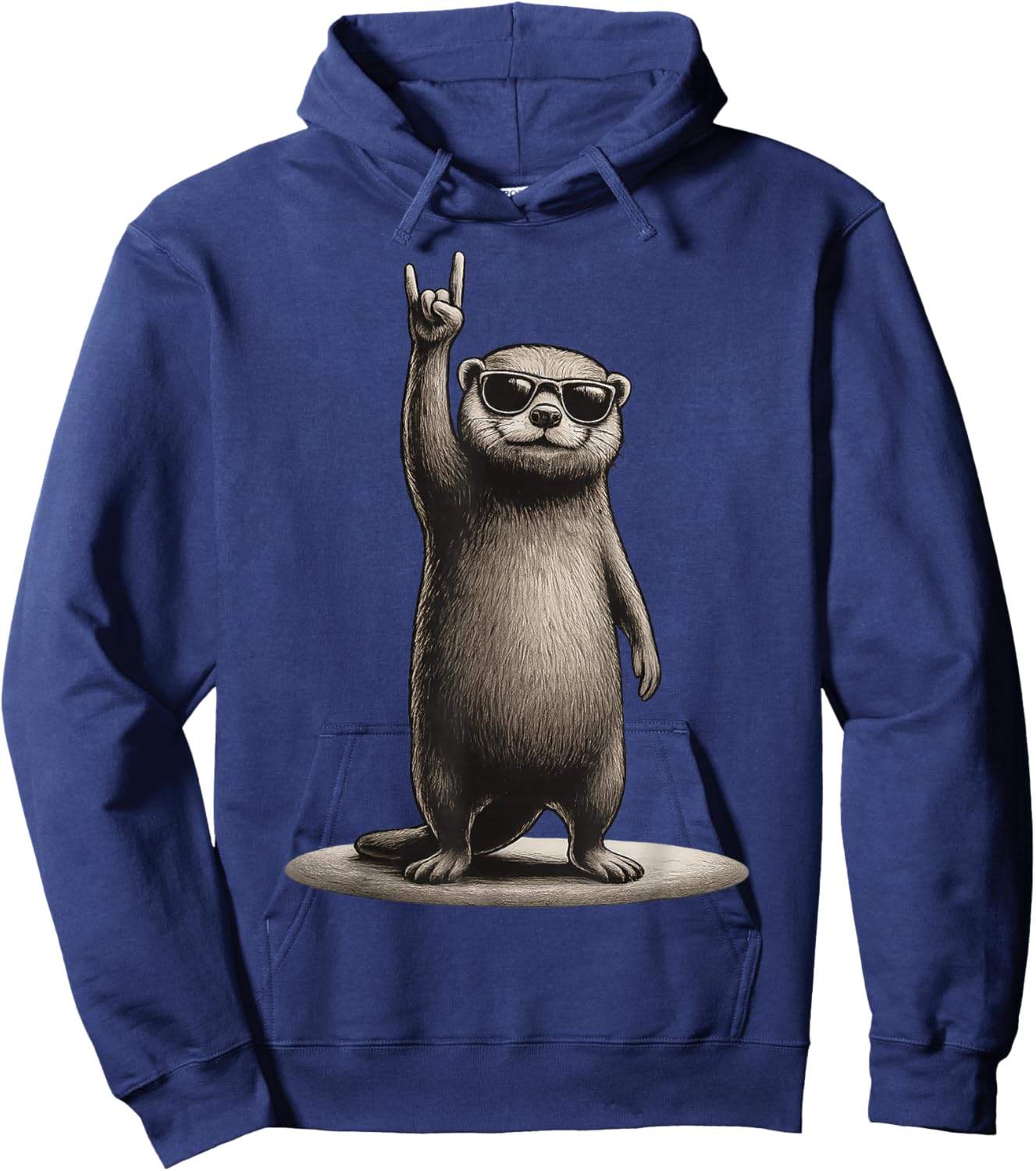 Retro Otter Rock On Music Funny Gift Men Women Boy Girl Kid Hoodie - Hoodie | Navy