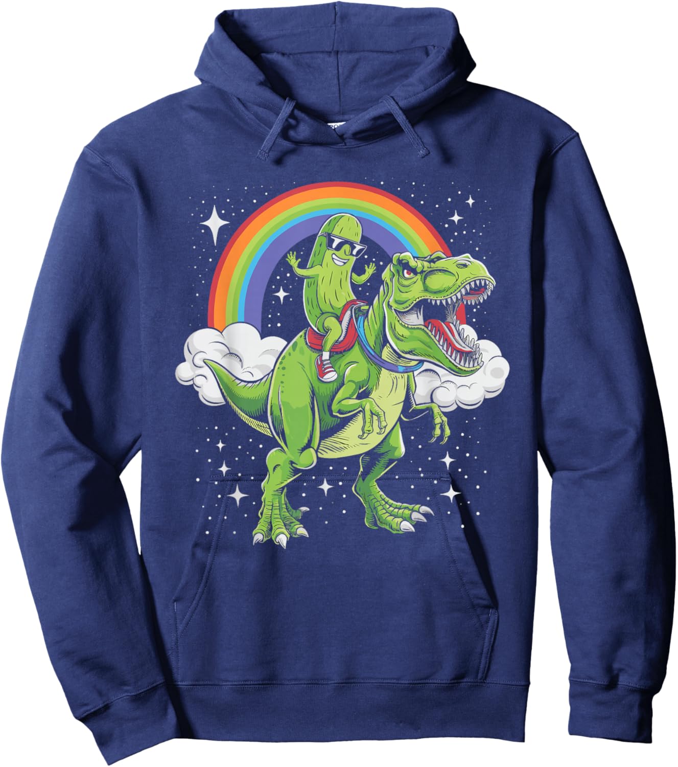 Pickle Riding Dinosaur Hoodie - Hoodie | Navy