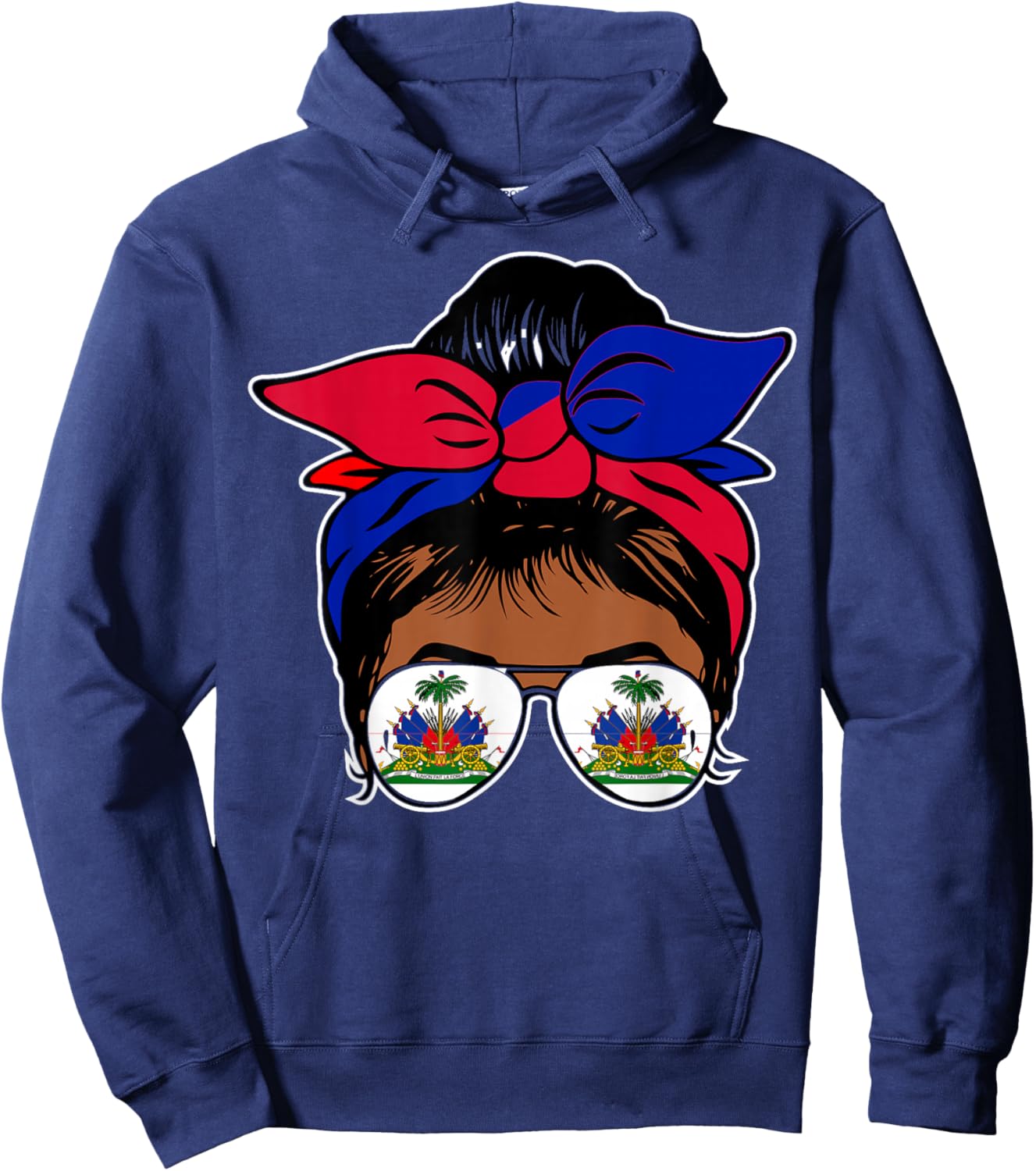Haitian Queen Haiti Independence flag 1804 women Hoodie - Hoodie | Navy