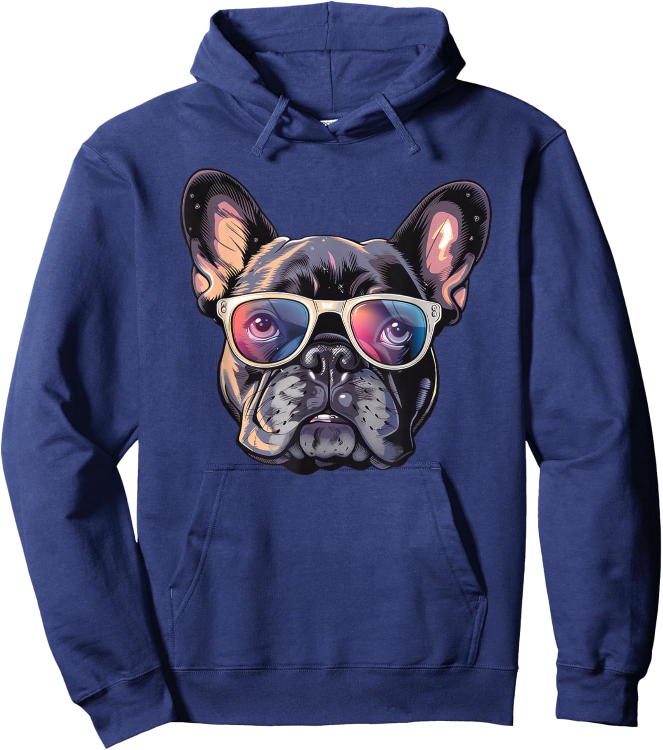 French Bulldog Dog Sunglasses Hoodie - Hoodie | Navy