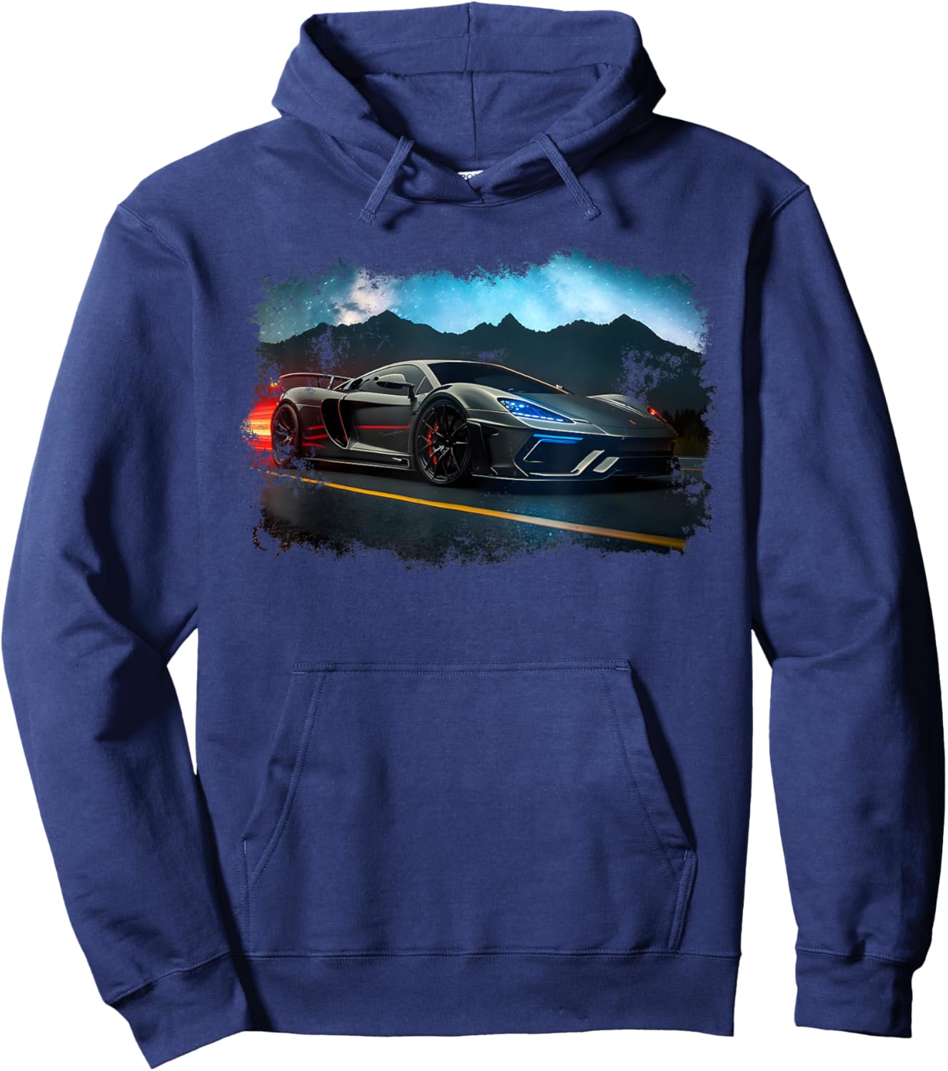 Cool Supercar Sports Car Concept Hypercar Racing Art Graphic Hoodie - Hoodie | Navy