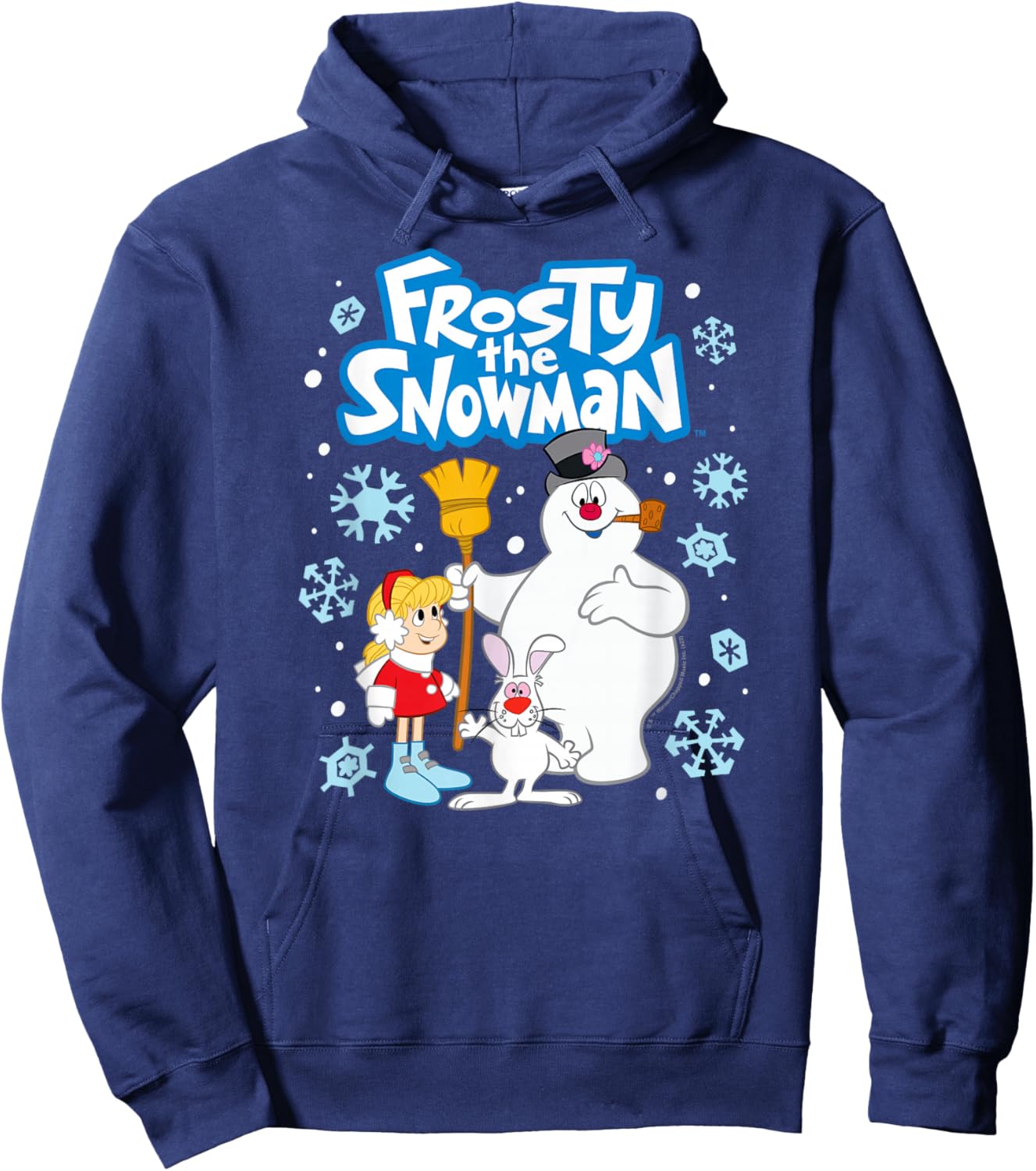 Frosty The Snowman - Frosty The Snowman Group Snowflakes Hoodie - Hoodie | Navy