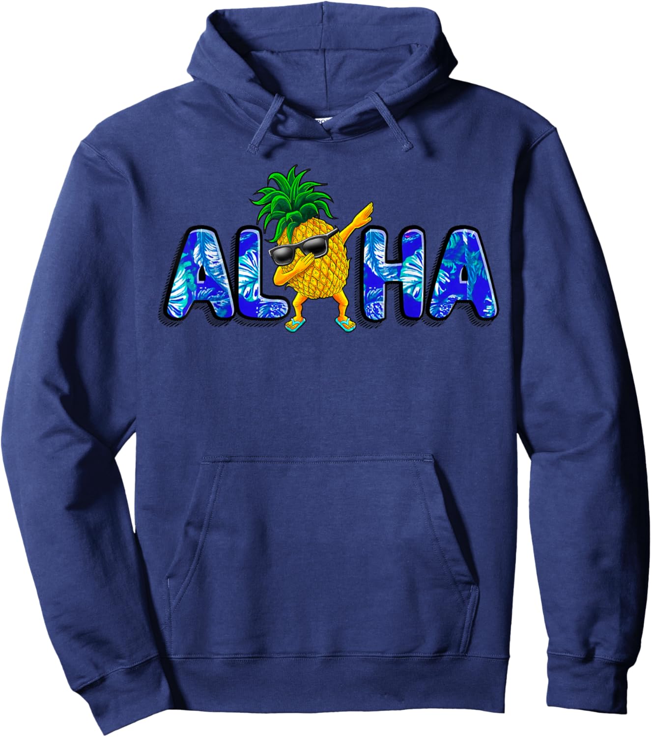 Aloha Dabbing Pineapple Sunglasses Beaches Hawaii Hawaiian Hoodie - Hoodie | Navy