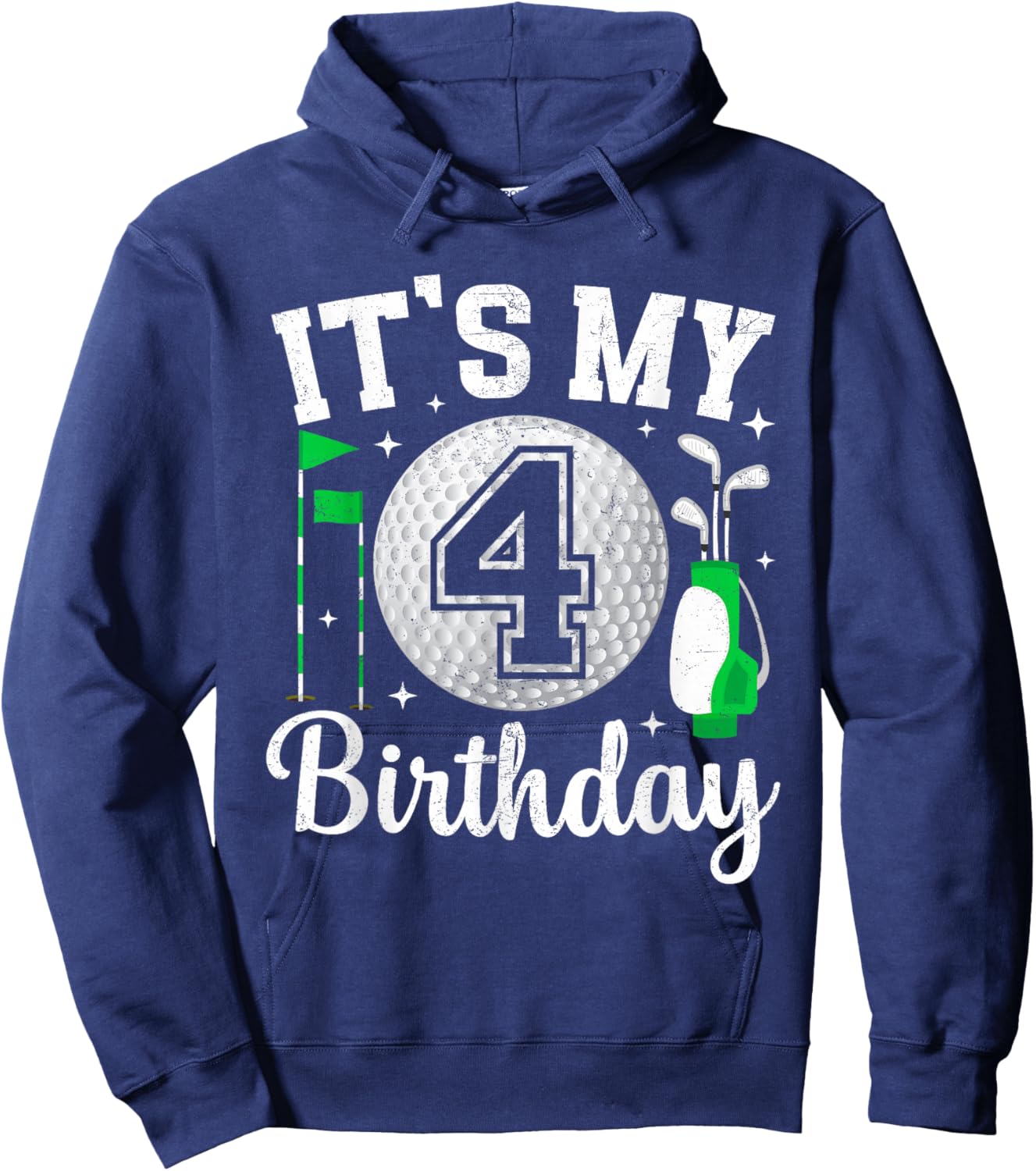 It's My 4th Birthday Golf 4 Year Old Golf Player Birthday Hoodie - Hoodie | Navy