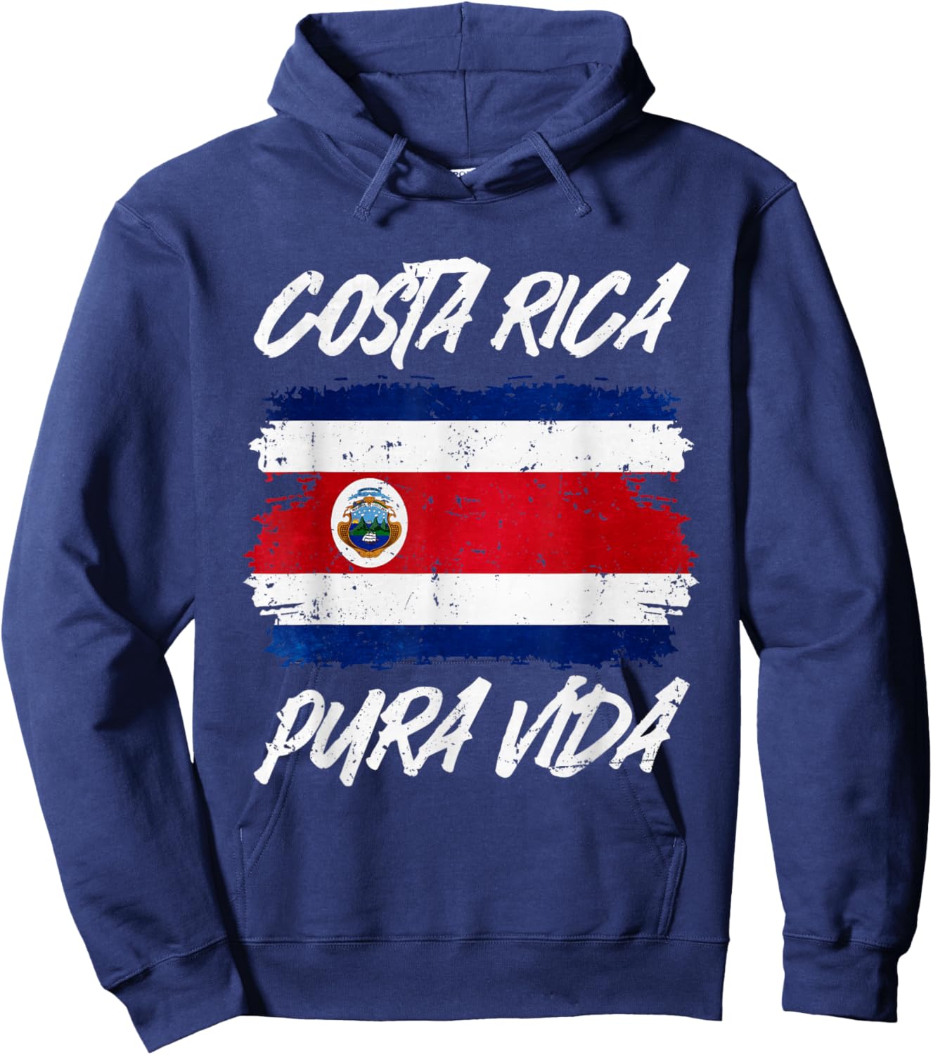 Pura Vida National Flag Of Costa Rica Cool Central America Hoodie - Hoodie | Navy