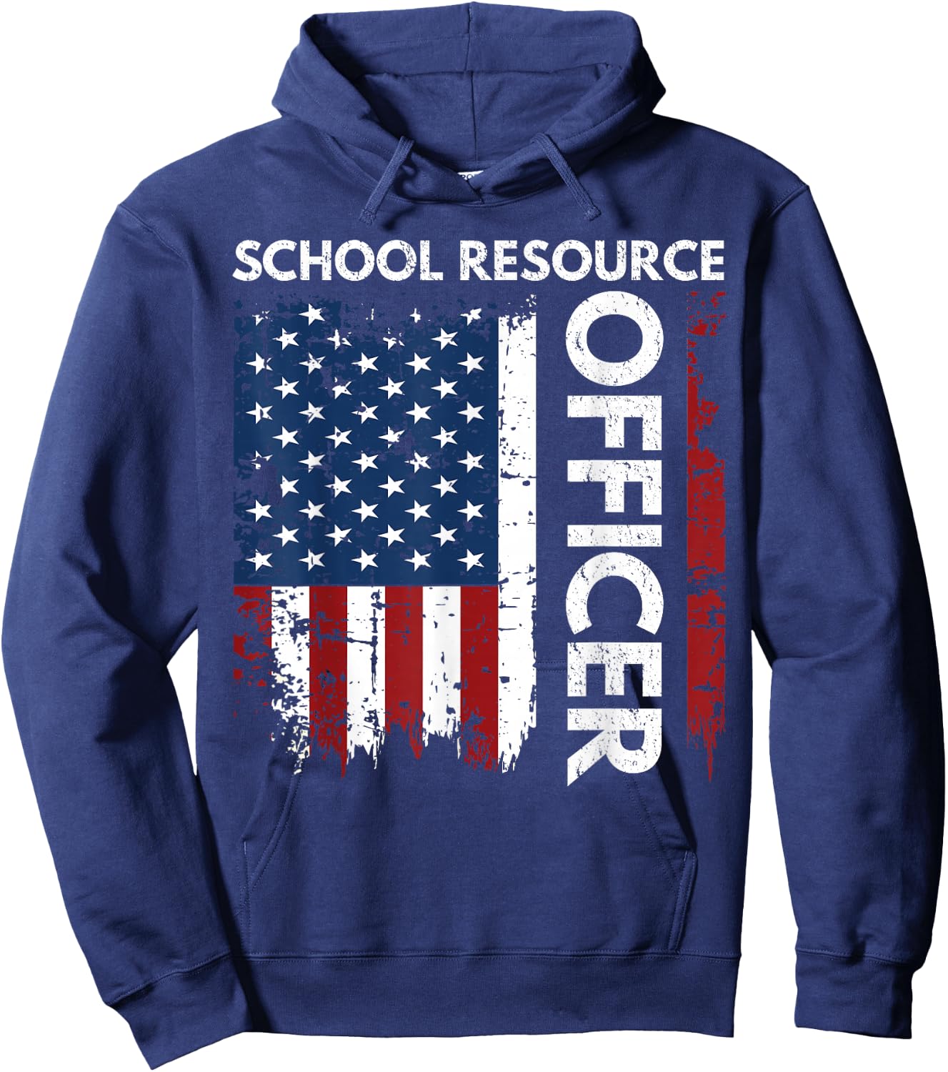 Funny School Resource Officer Gift SRO USA Flag Men Hoodie - Hoodie | Navy