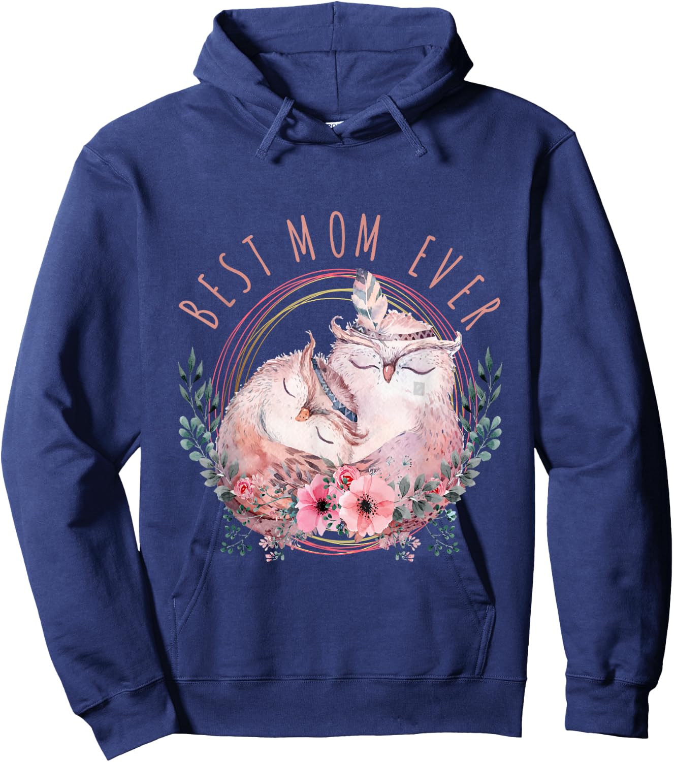 Mama Owl Shirt, Cute Owl, Mothers Day, best mom ever Hoodie - Hoodie | Navy
