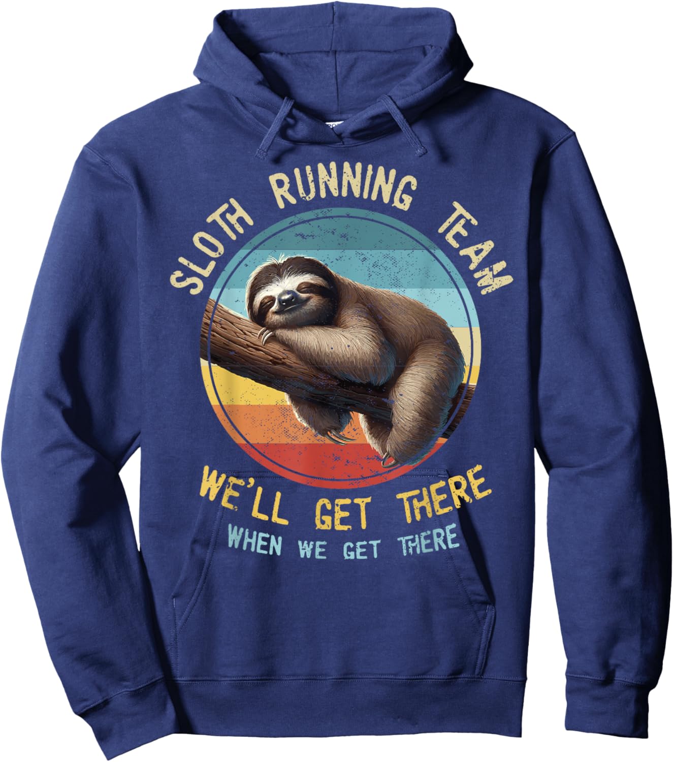 Sloth Running Team Run Funny Marathon Runner Cross Country Hoodie - Hoodie | Navy