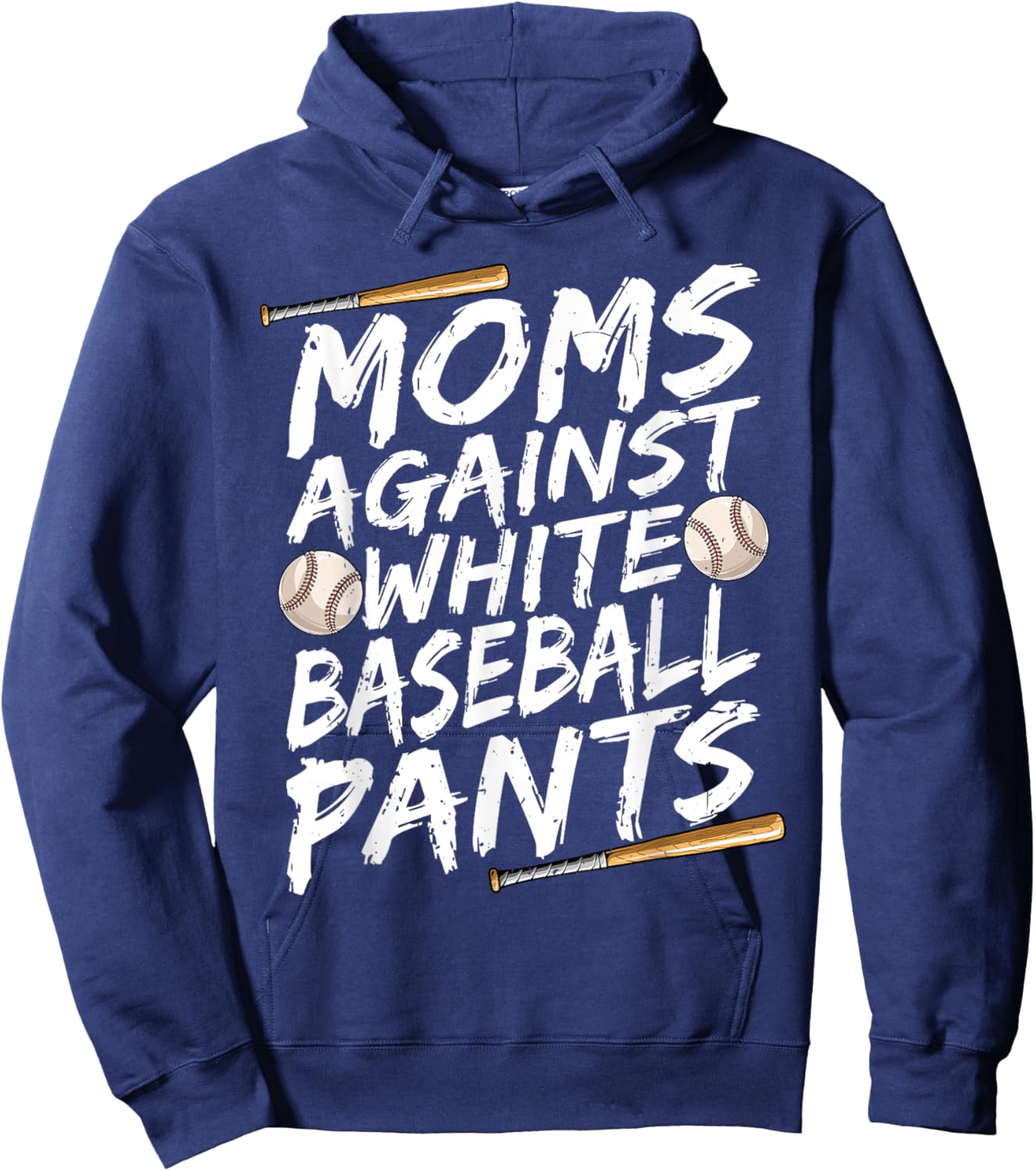 Mom Against White Baseball Pants Shirt Funny Baseball Mom Hoodie - Hoodie | Navy