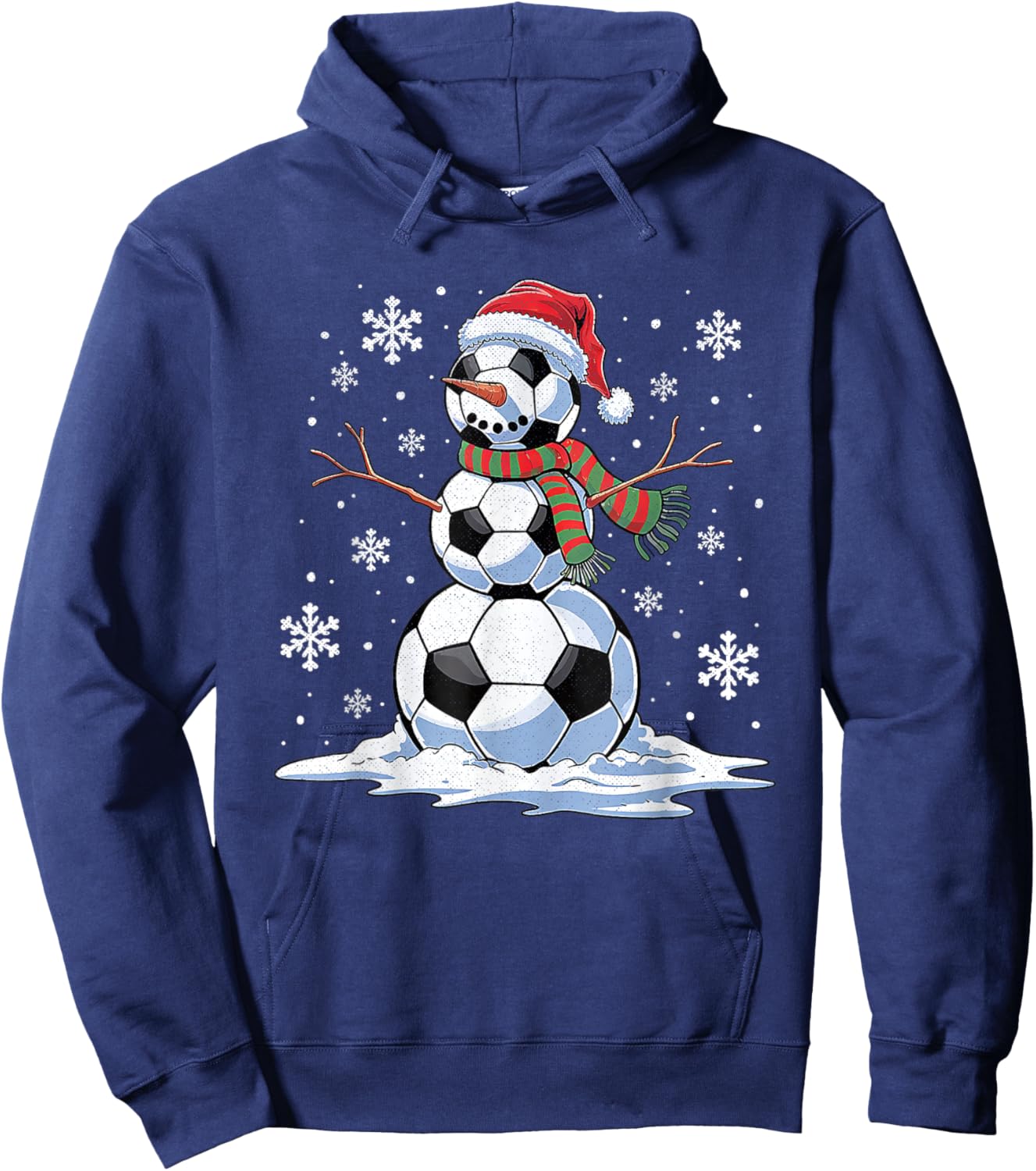 Funny Soccer Snowman Hoodie - Hoodie | Navy