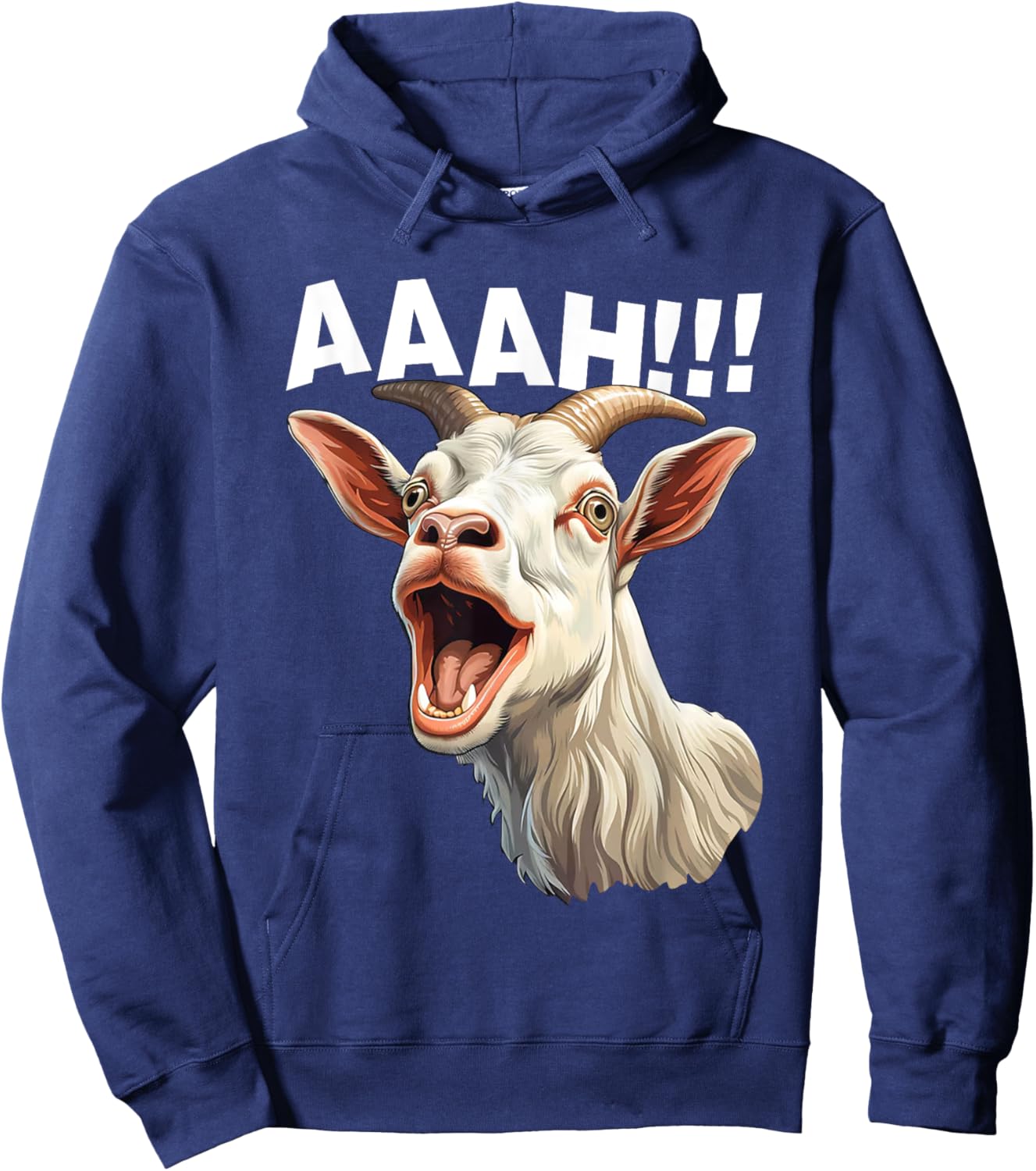 Halloween Screaming Goat AAAH!!! - Funny Crazy Goat Hoodie - Hoodie | Navy