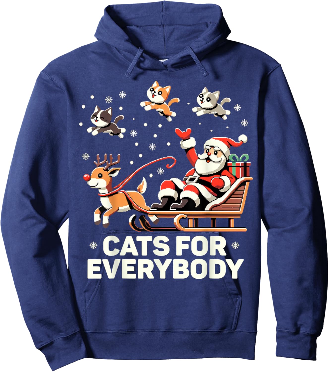 Cats For Everybody - Funny Christmas Cat Xmas Women Santa Hoodie - Hoodie | Navy