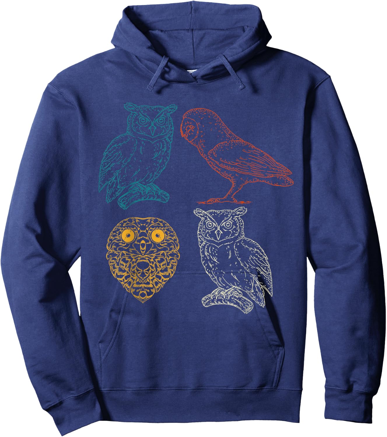 Retro Owl Hoodie - Hoodie | Navy