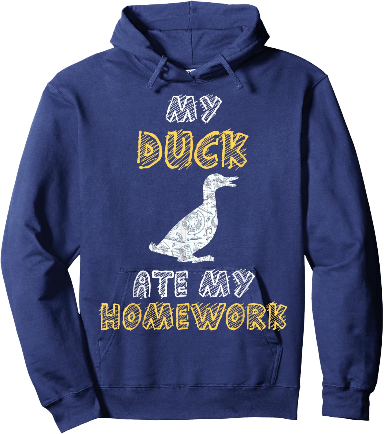 My Duck Ate My Homework Mallard Dipper Kid Back To School Hoodie - Hoodie | Navy
