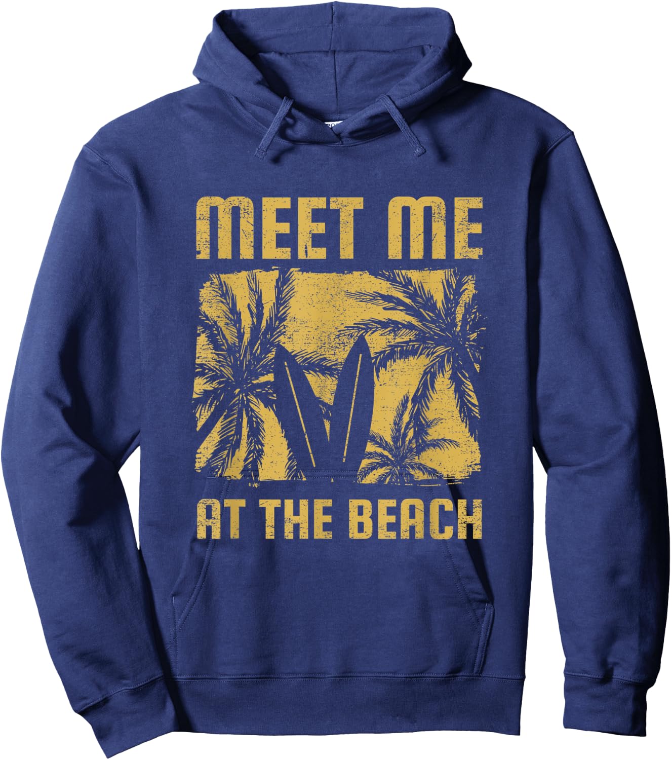 Meet Me At The Beach Surfboard, Beach Getaway Vacation Men Women Kids Hoodie - Hoodie | Navy