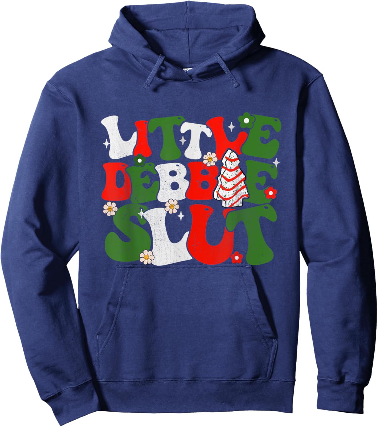 Debbie Slut Groovy Christmas Tree Cakes Xmas Men Women Hoodie - Hoodie | Navy