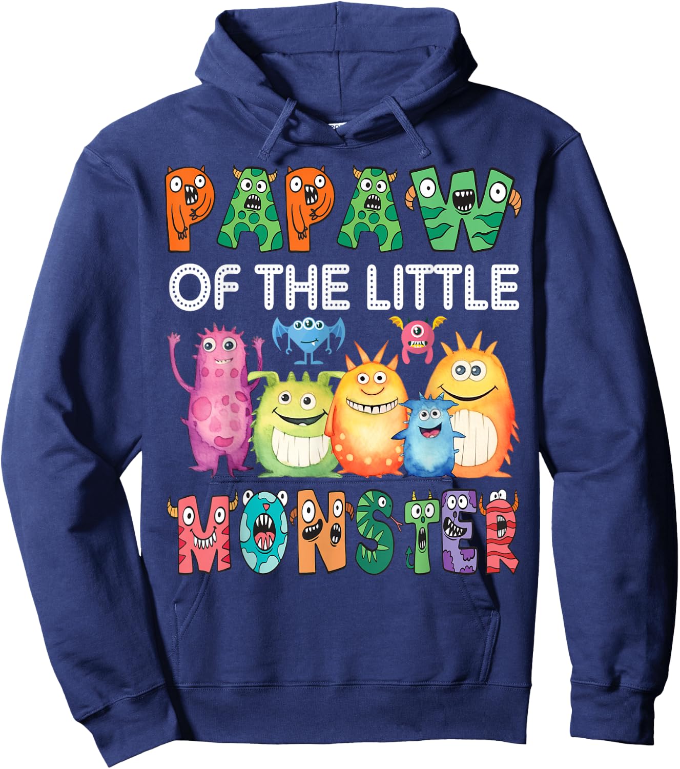 Papaw Of The Little Monster Kids 1St Birthday Party Hoodie - Hoodie | Navy