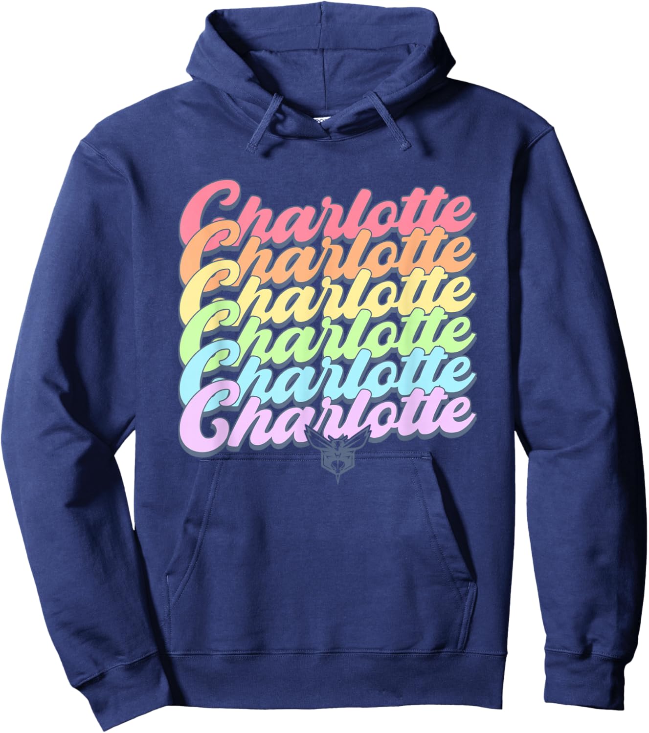 NBA Charlotte Hornets Pastel Rainbow Pride Stack Hoodie - Hoodie | Navy