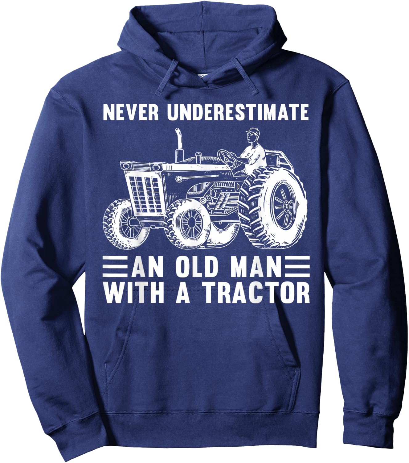 Cool Tractor Design For Grandpa Men Tractor Driver Farming Hoodie - Hoodie | Navy