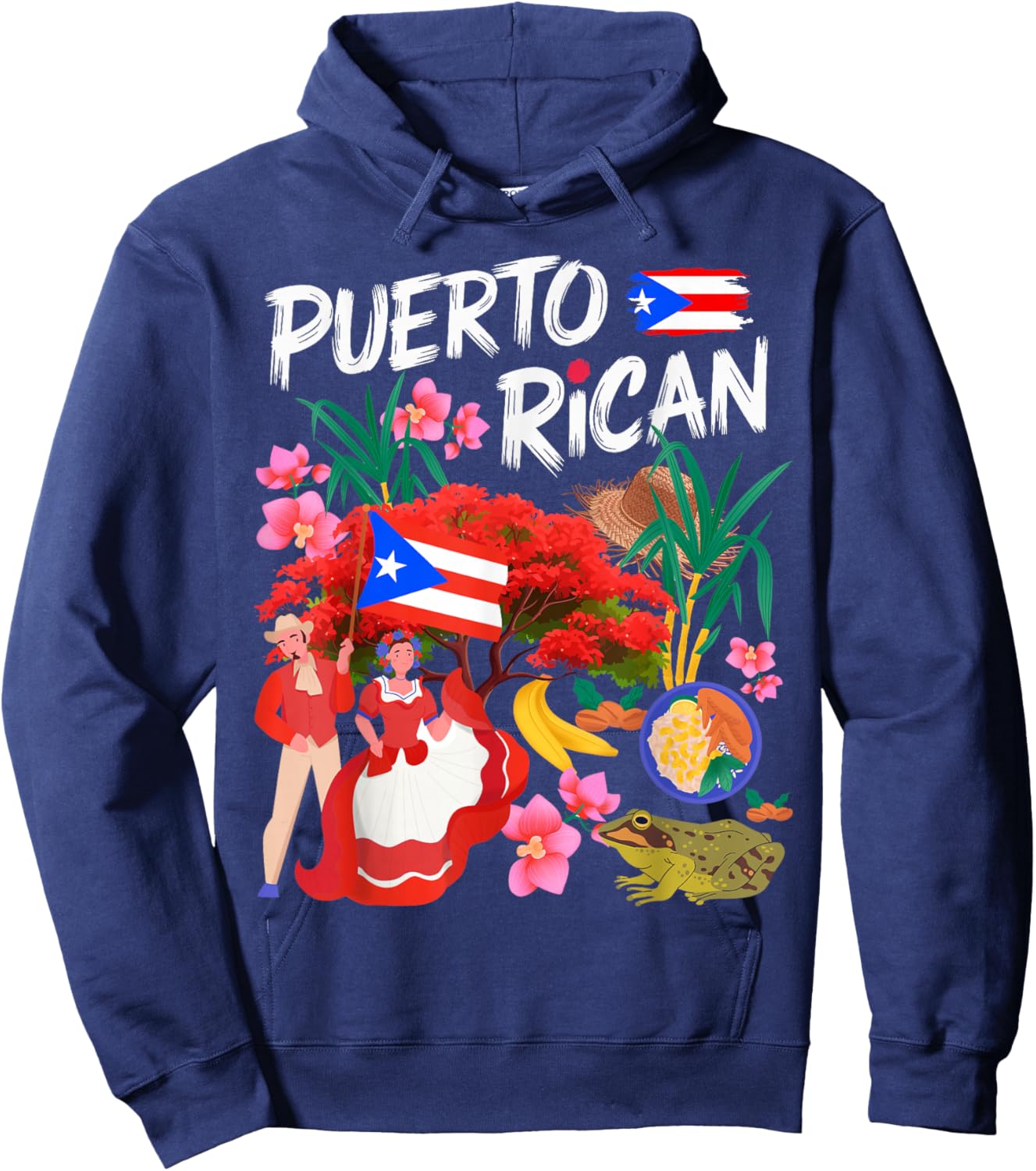 Puerto Rican Heritage Idea & Boricua Puerto Rico Hoodie - Hoodie | Navy