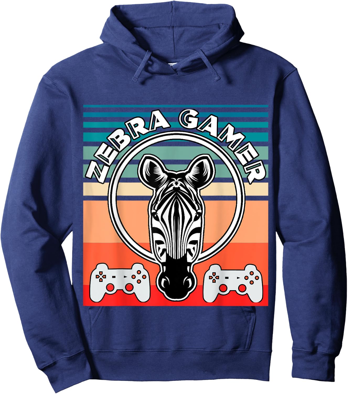 Zebra Gamer Controller Graphic Design For Gamer Kids Hoodie - Hoodie | Navy