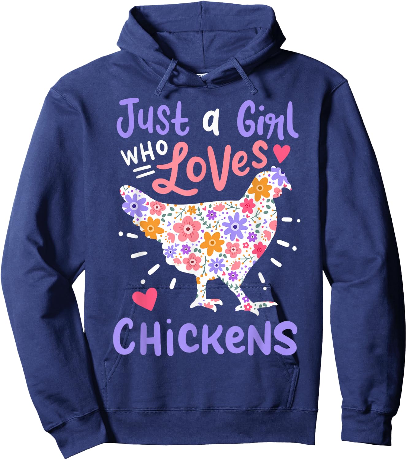 Just A Girl Who Loves Chickens Chicken Hen Love Cute Hoodie - Hoodie | Navy