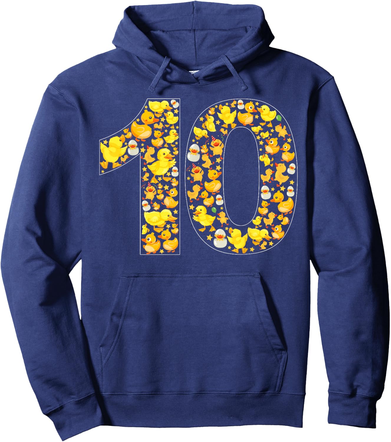 10th Birthday Cute Duck Theme 10 Year Old Boy Girl Birthday Hoodie - Hoodie | Navy