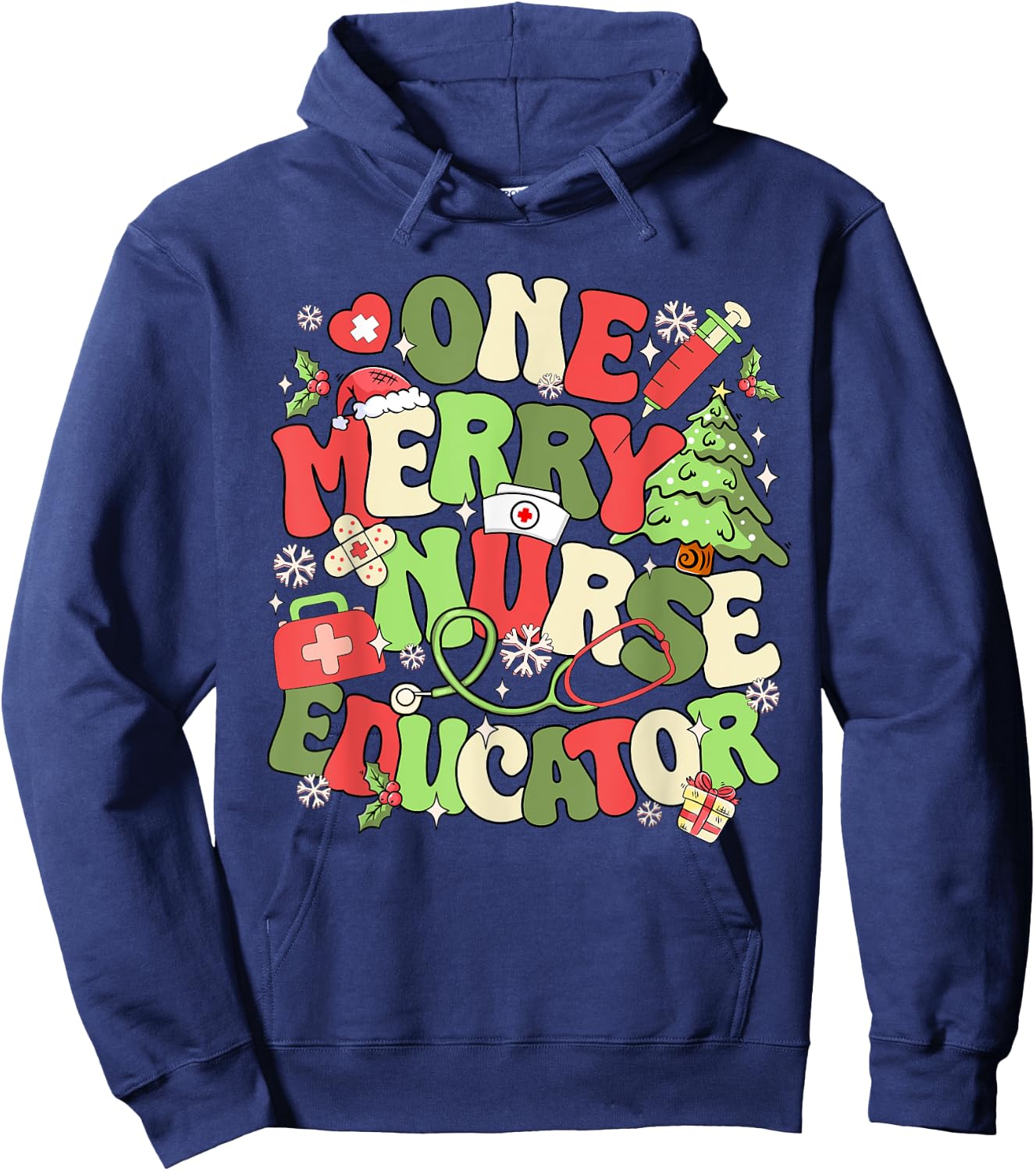 Nurse Educator Christmas Nursing School Hoodie - Hoodie | Navy
