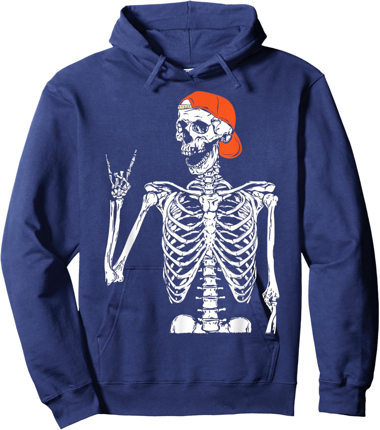 Rocker Skeleton Hand Rock On Costume Funny Halloween Gifts Hoodie - Hoodie | Navy