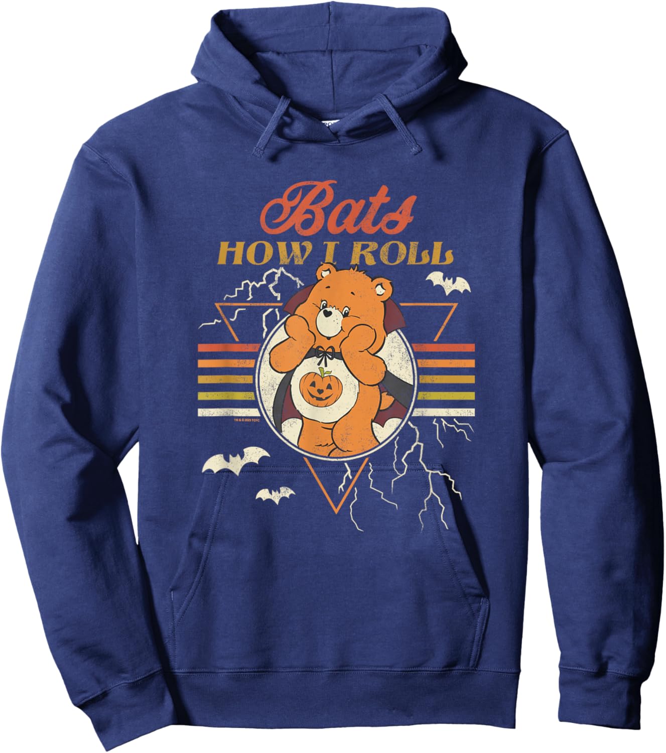 Care Bears Halloween Vintage Bats How I Roll Trick Or Sweet Hoodie - Hoodie | Navy