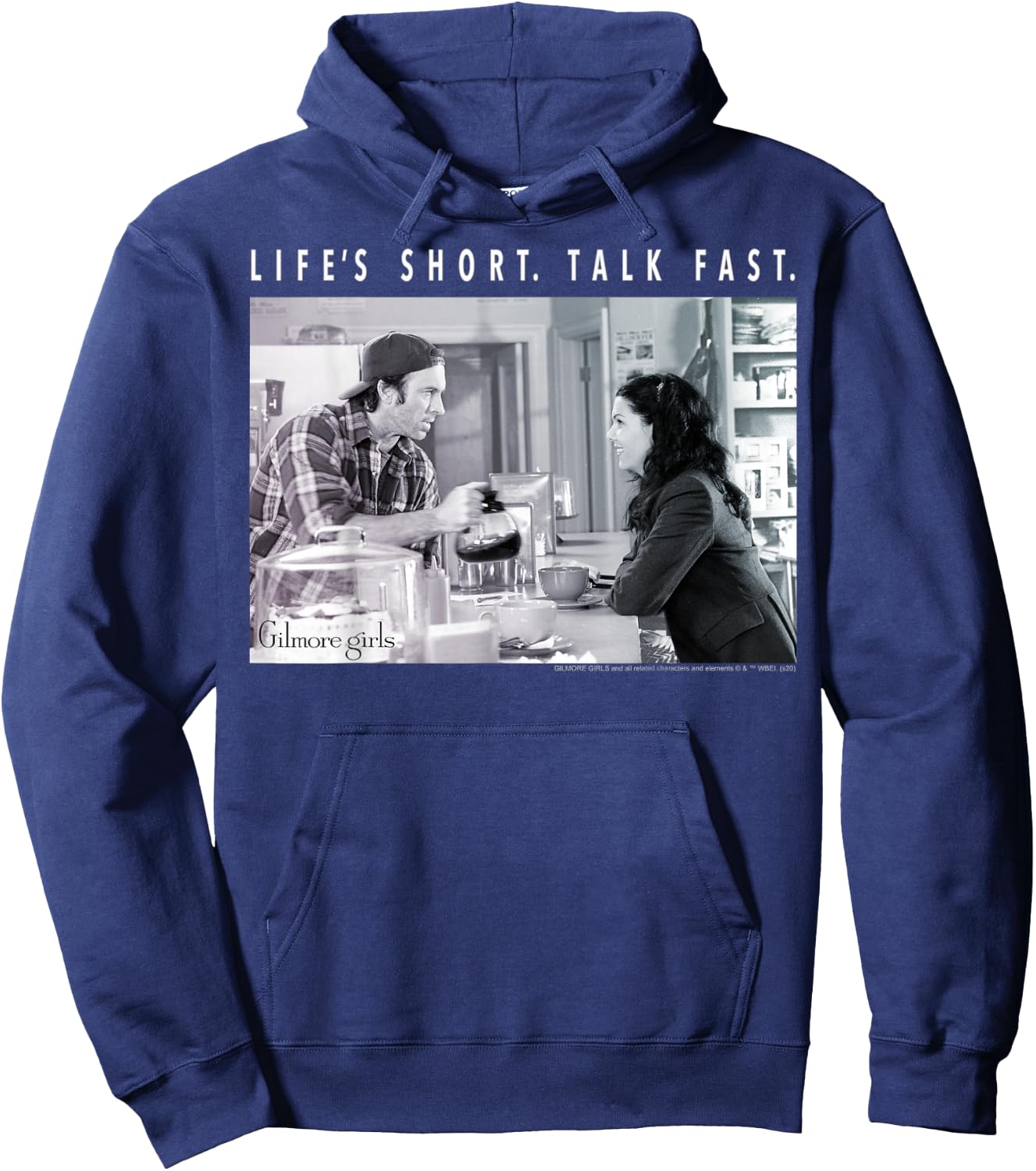 Gilmore Girls Luke And Lorelai Life's Short Talk Fast Hoodie - Hoodie | Navy