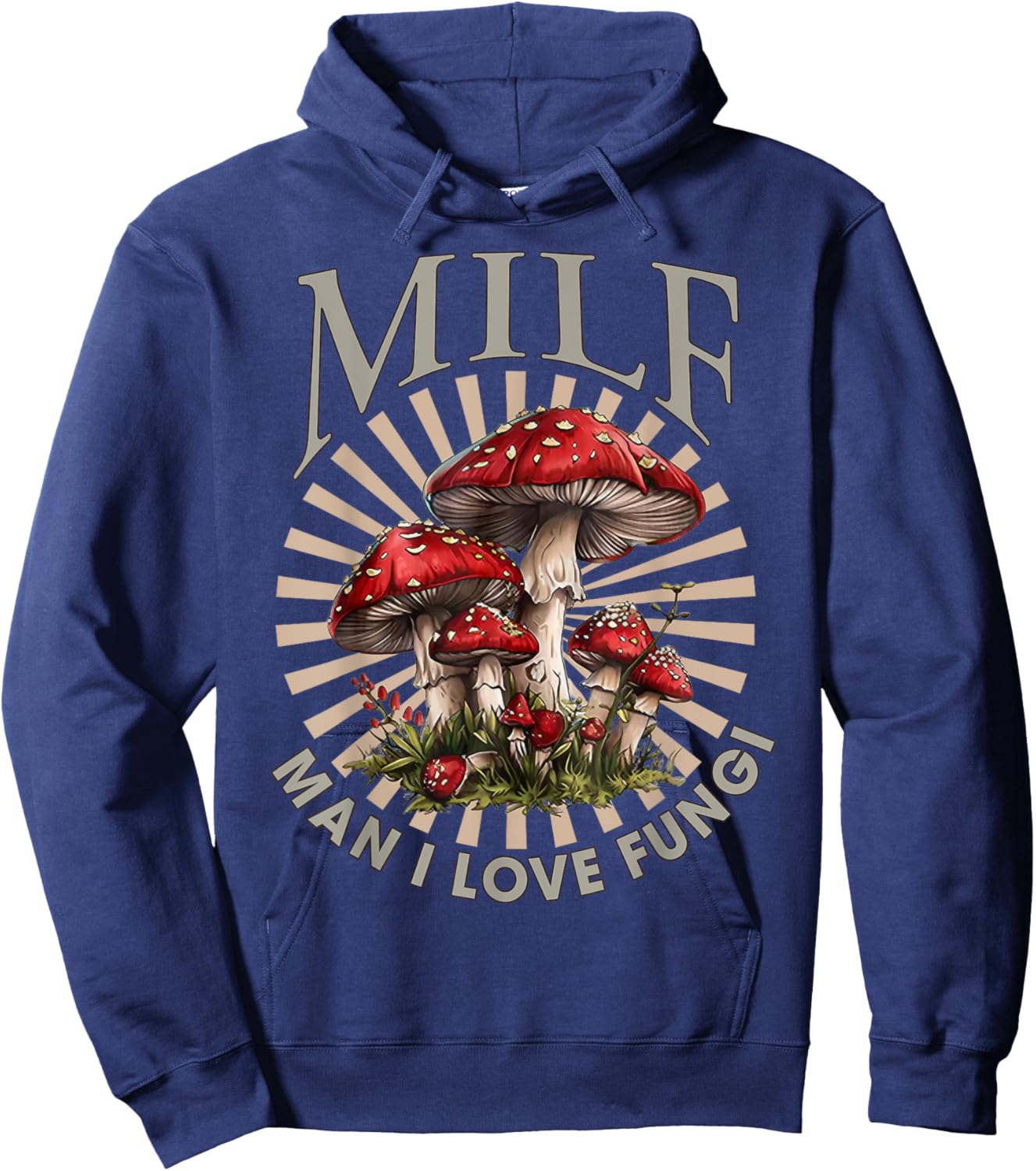 MILF Man I Love Fungi Funny Mushroom Lover Hoodie - Hoodie | Navy