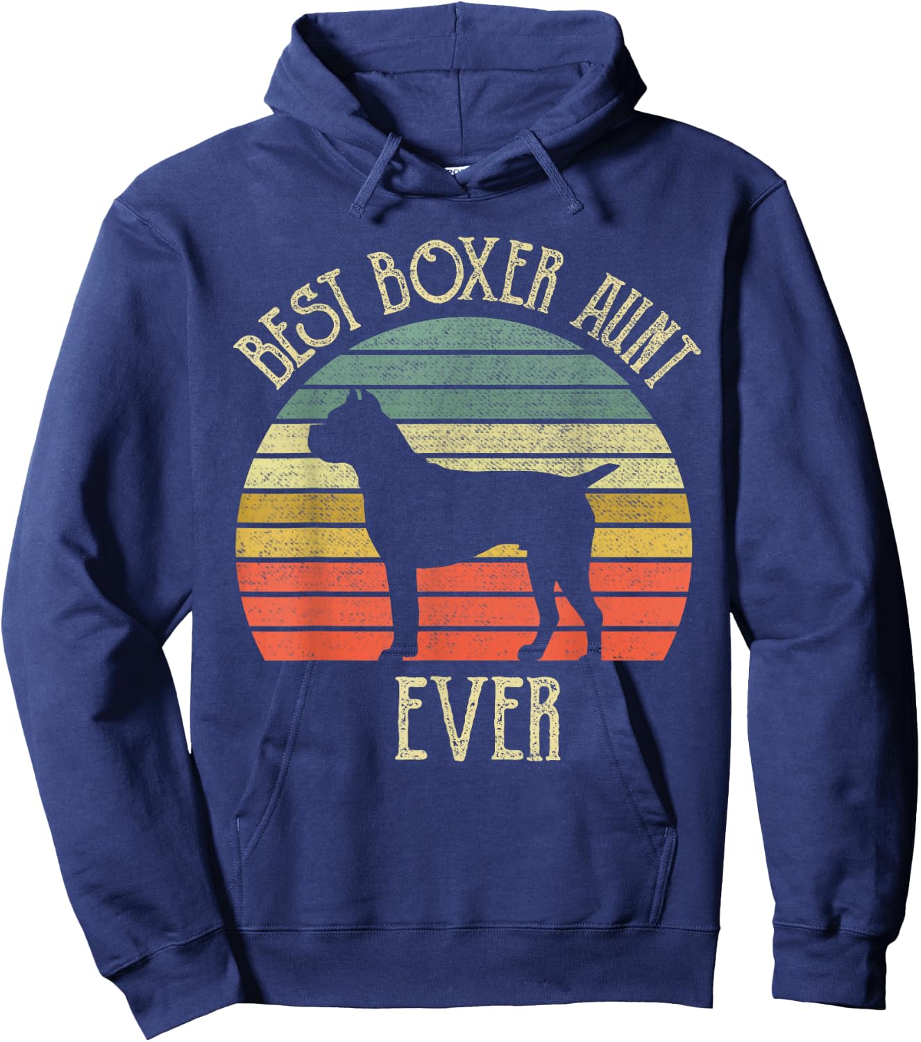 Vintage Best Boxer Aunt EVER dog lover Gift mother's day Men Women Hoodie - Hoodie | Navy